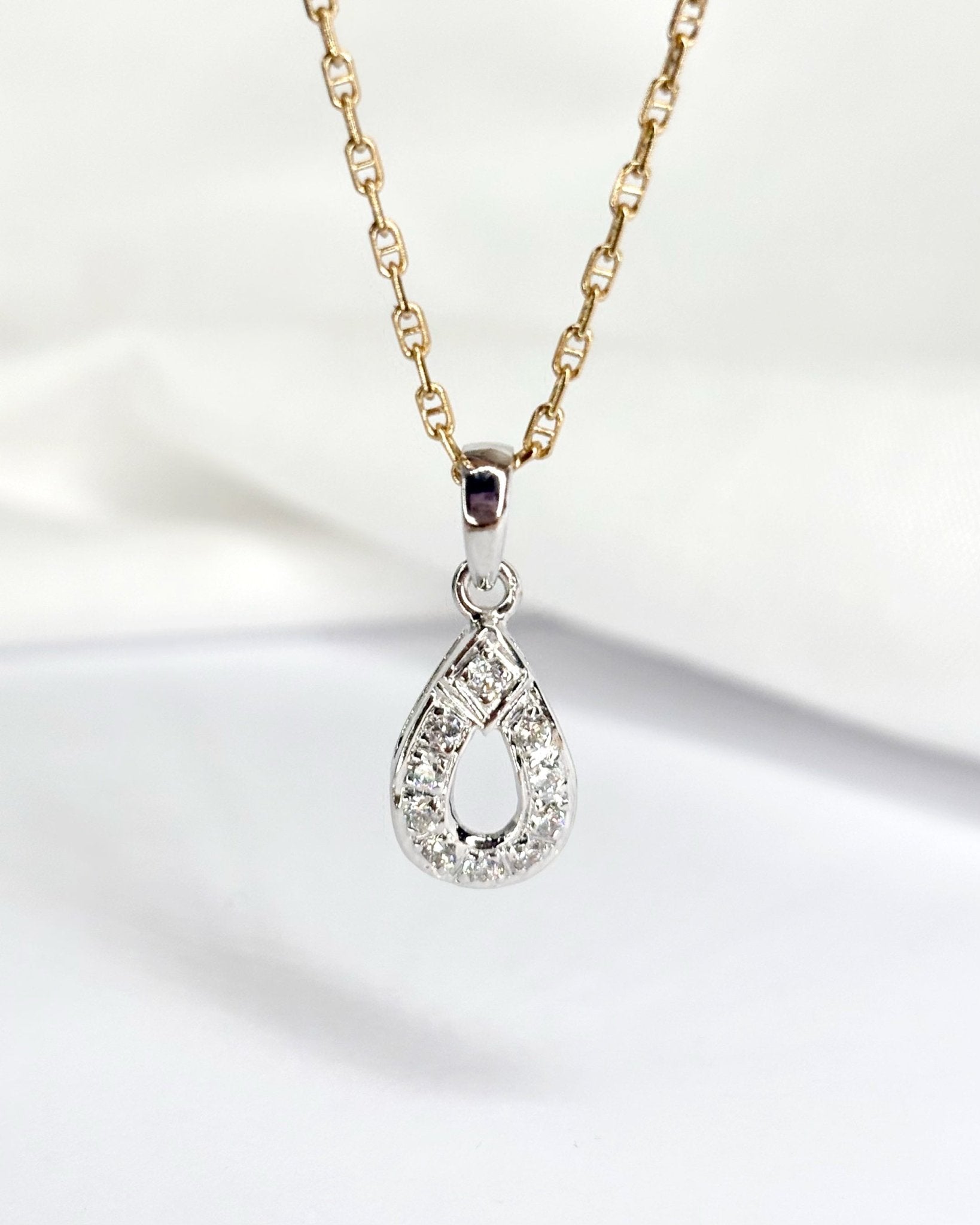 Pendentif Goutte 10 Diamants "Azéa" - Elliade Paris