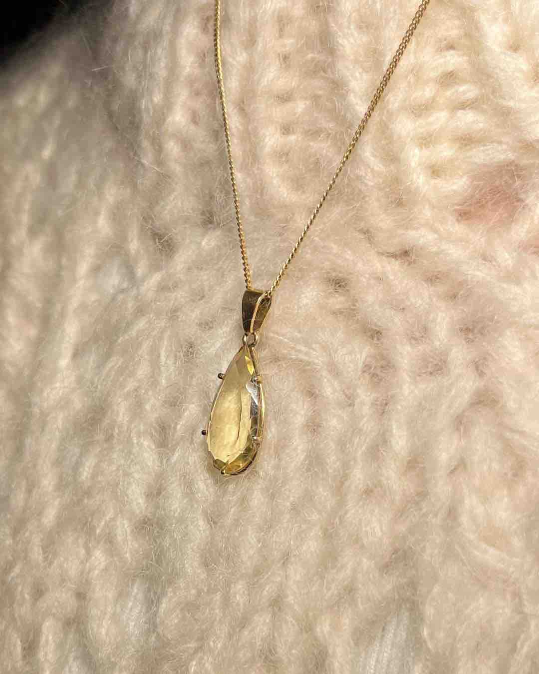 Pendentif Goutte Citrine "Harmonie" - Elliade Paris