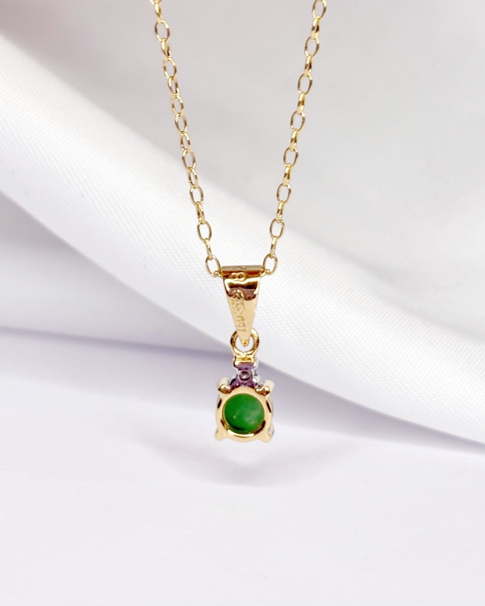 Pendentif Jade 0.45 carat & Diamant "Nadia" - Elliade Paris