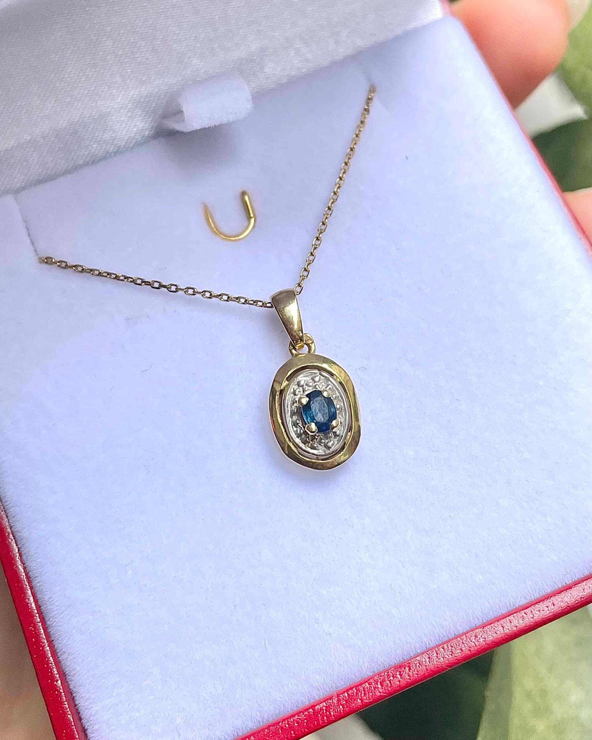 Art Deco Style Sapphire Pendant "Debora"