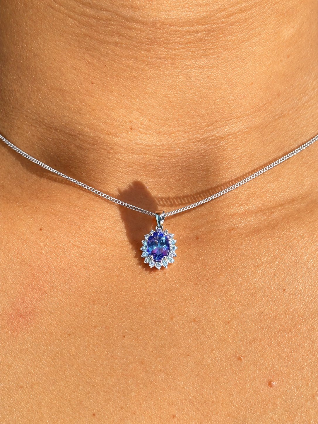 Pendentif Marguerite Tanzanite 1.15 carat & Diamants "Julie" - Elliade Paris