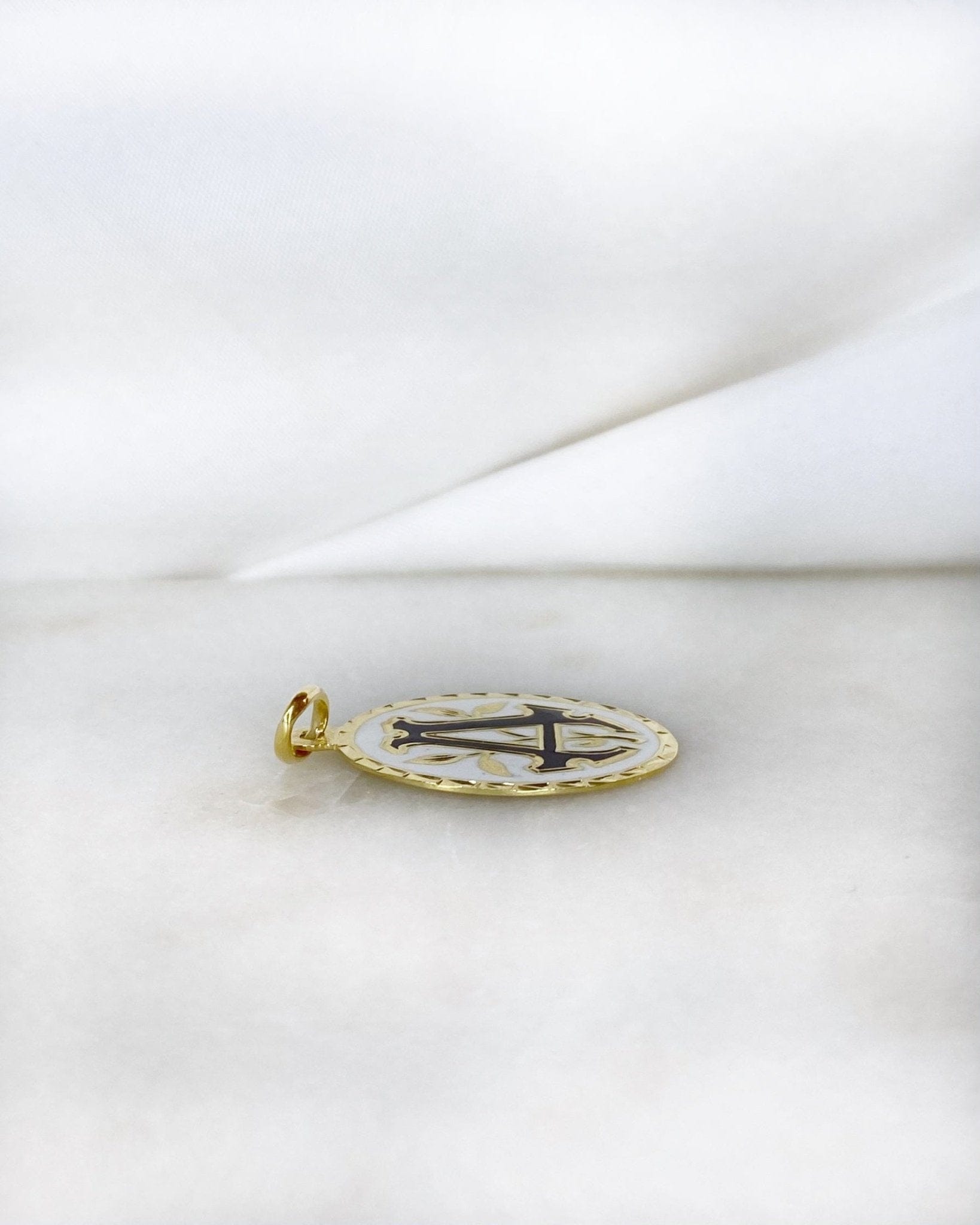 Pendentif Or Jaune 18 carats & émail "Aséane" - Elliade Paris