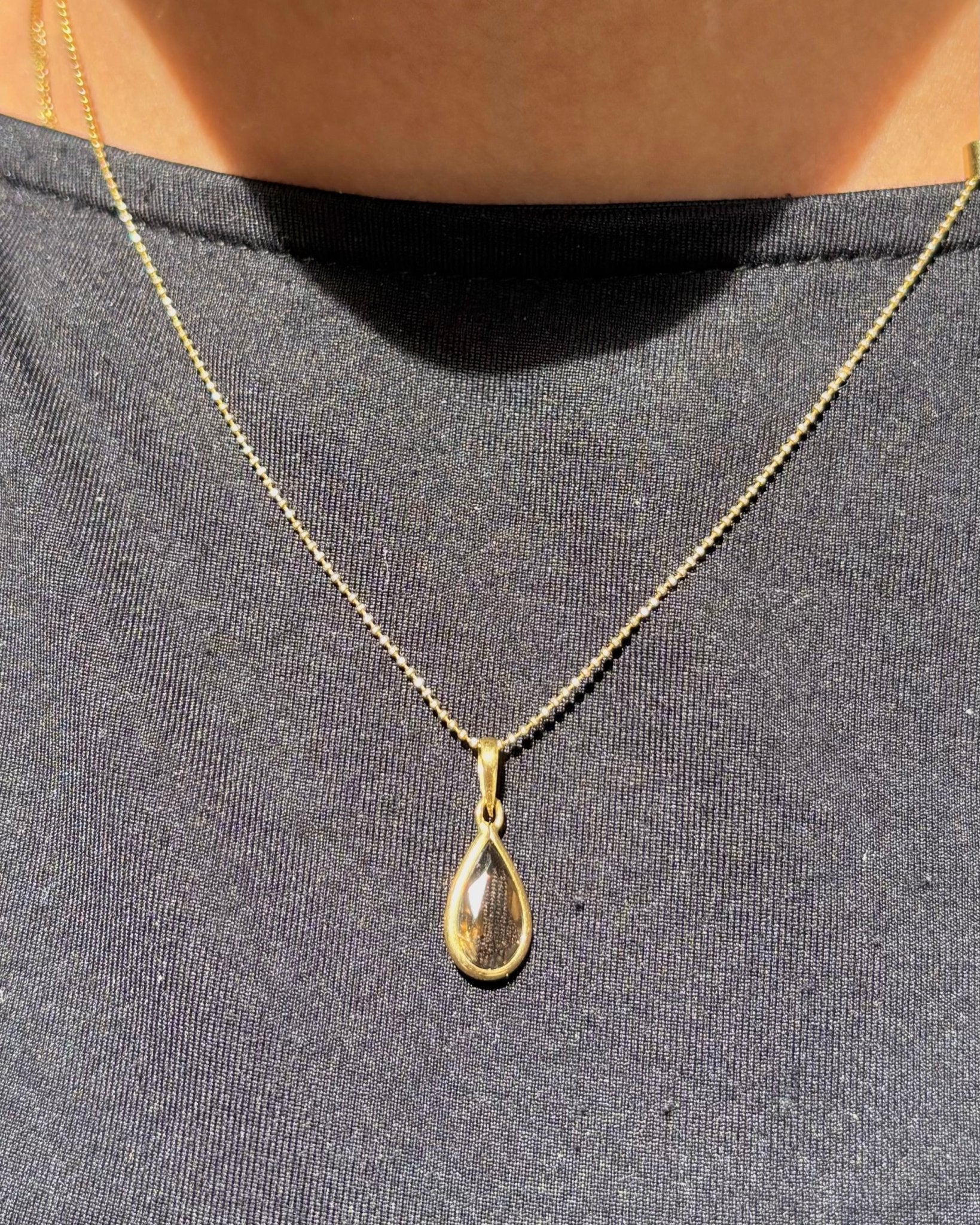 Pendentif Poire Quartz Fumé 1.82 carat "Mia" - Elliade Paris