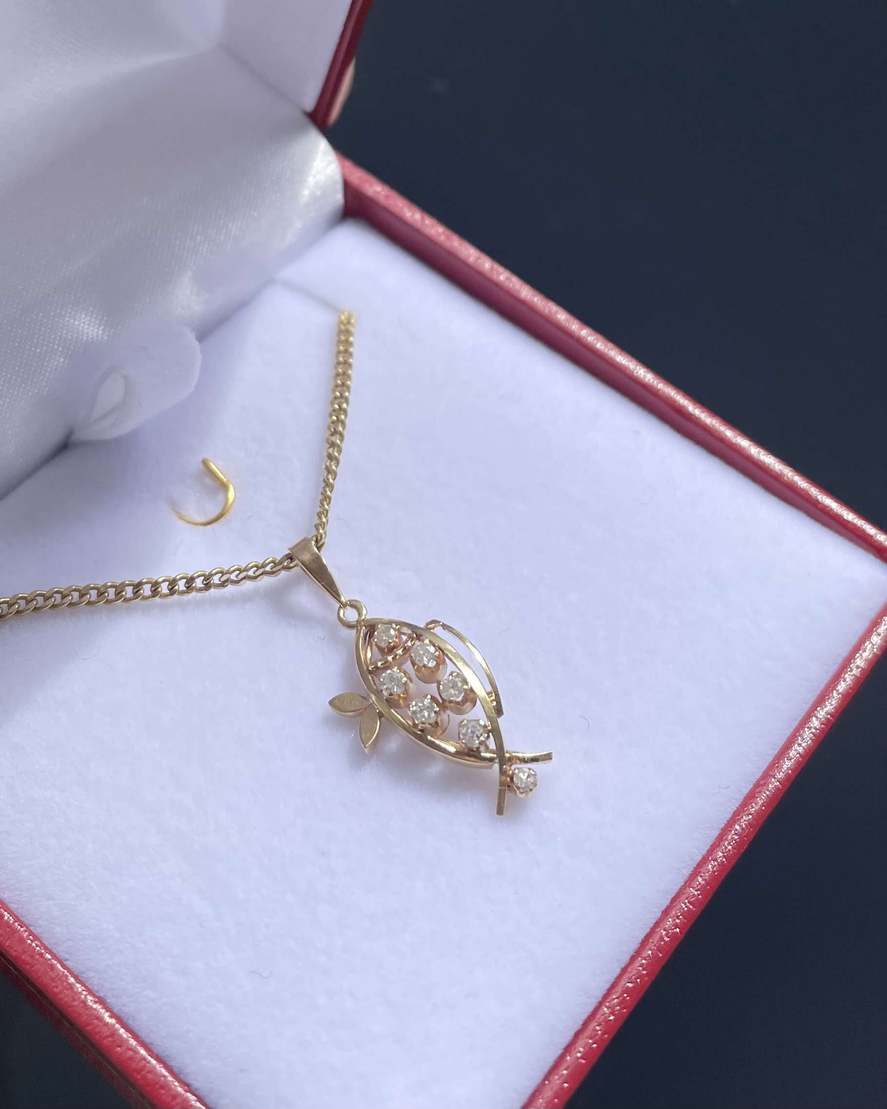 Pendentif Vintage Poisson Diamants "Maurice"