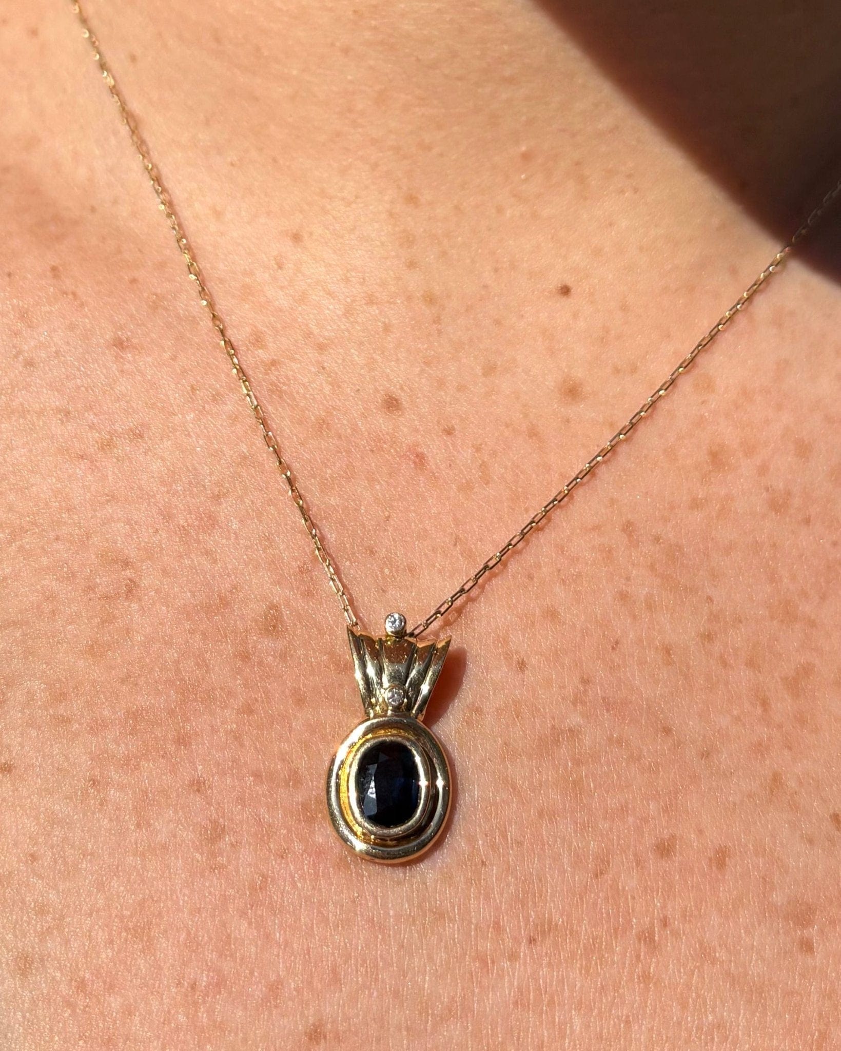 Pendentif Saphir 1.15 carat & Diamants "Sidonie" - Elliade Paris