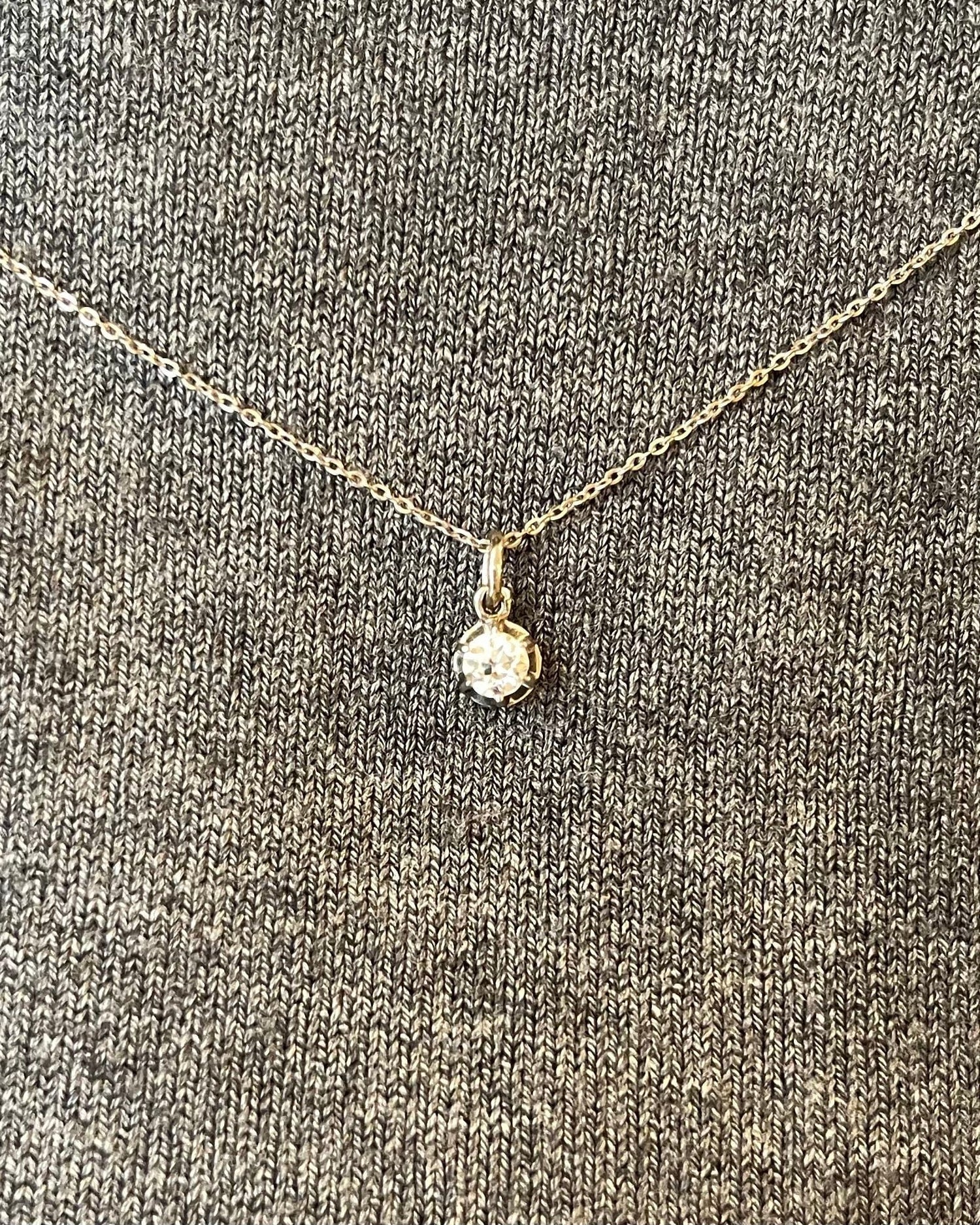 Pendentif Solitaire Diamant 0.27 carat "Dana" - Elliade Paris