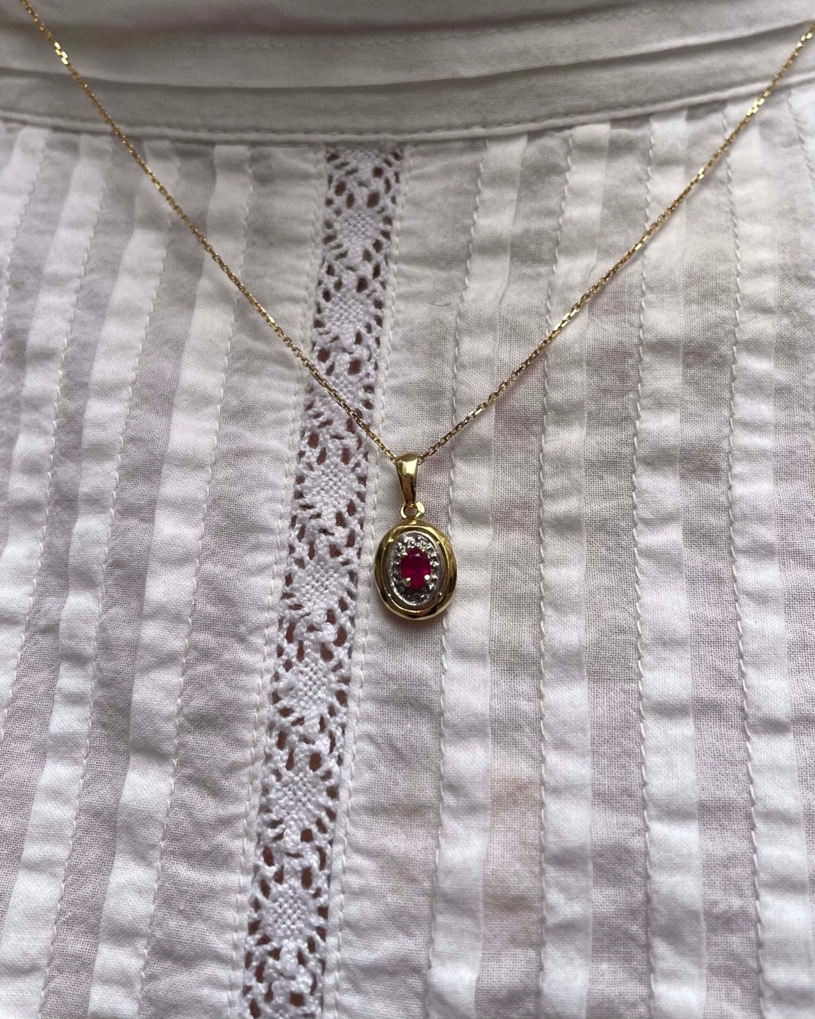 Pendentif Style Art - Déco Rubis 0.15 carat "Sixtine" - Elliade Paris