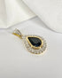 Pendentif Style Art - déco Saphir 3.20 cts & 25 Diamants "Giana" - Elliade Paris