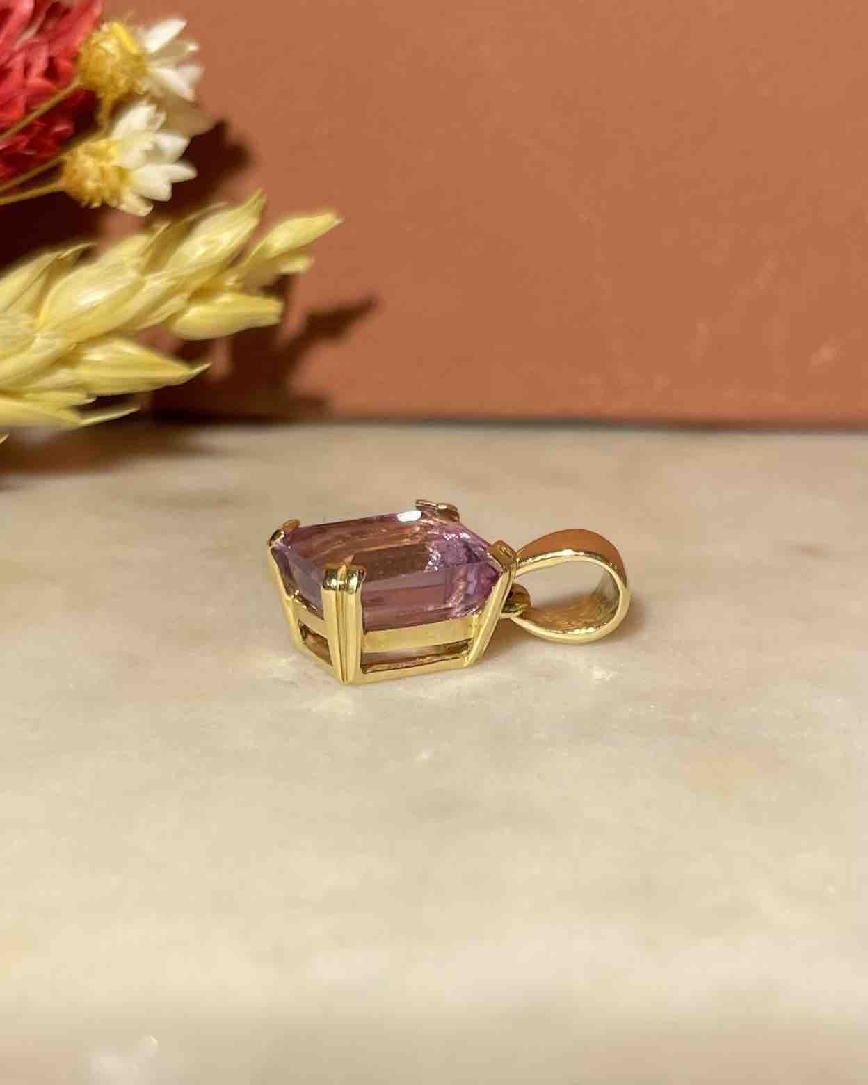 Pendentif Vintage Améthyste 3.50 carats "Mélody" - Elliade Paris