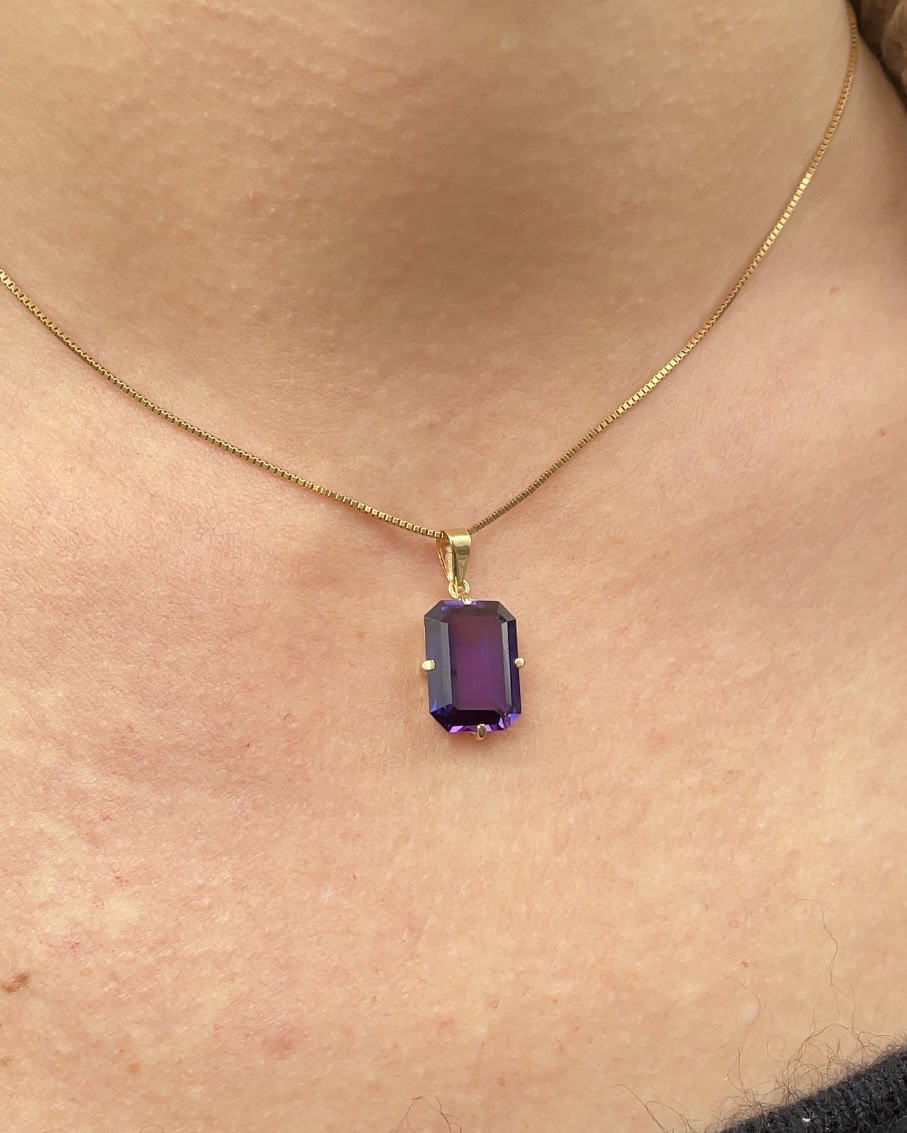 Pendentif Vintage Améthyste 4.20 carats "Annabelle" - Elliade Paris