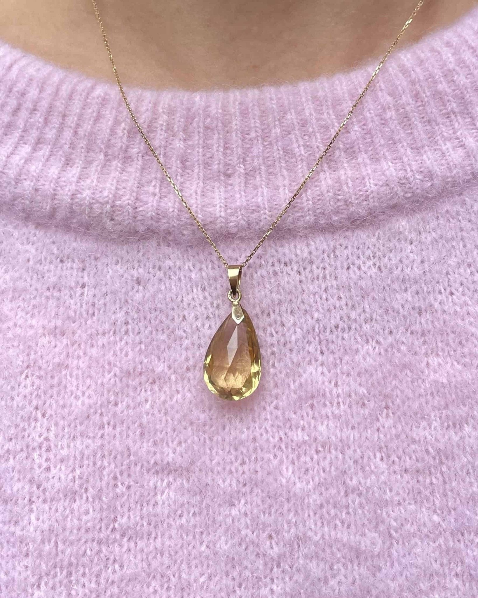 Pendentif Vintage Citrine 10.50 carats "Kara" - Elliade Paris