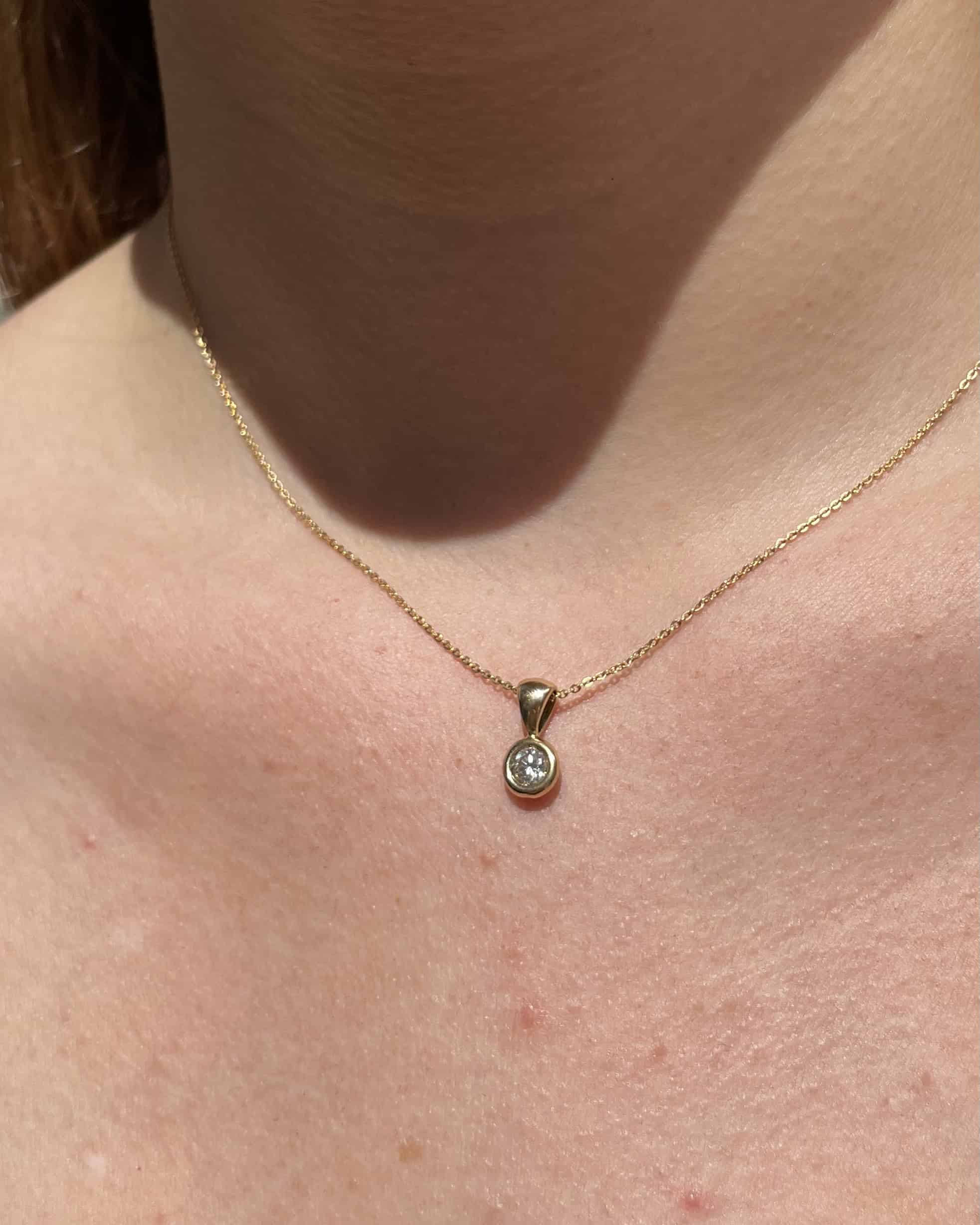 Pendentif Vintage Diamant 0.30 carat "Tess"