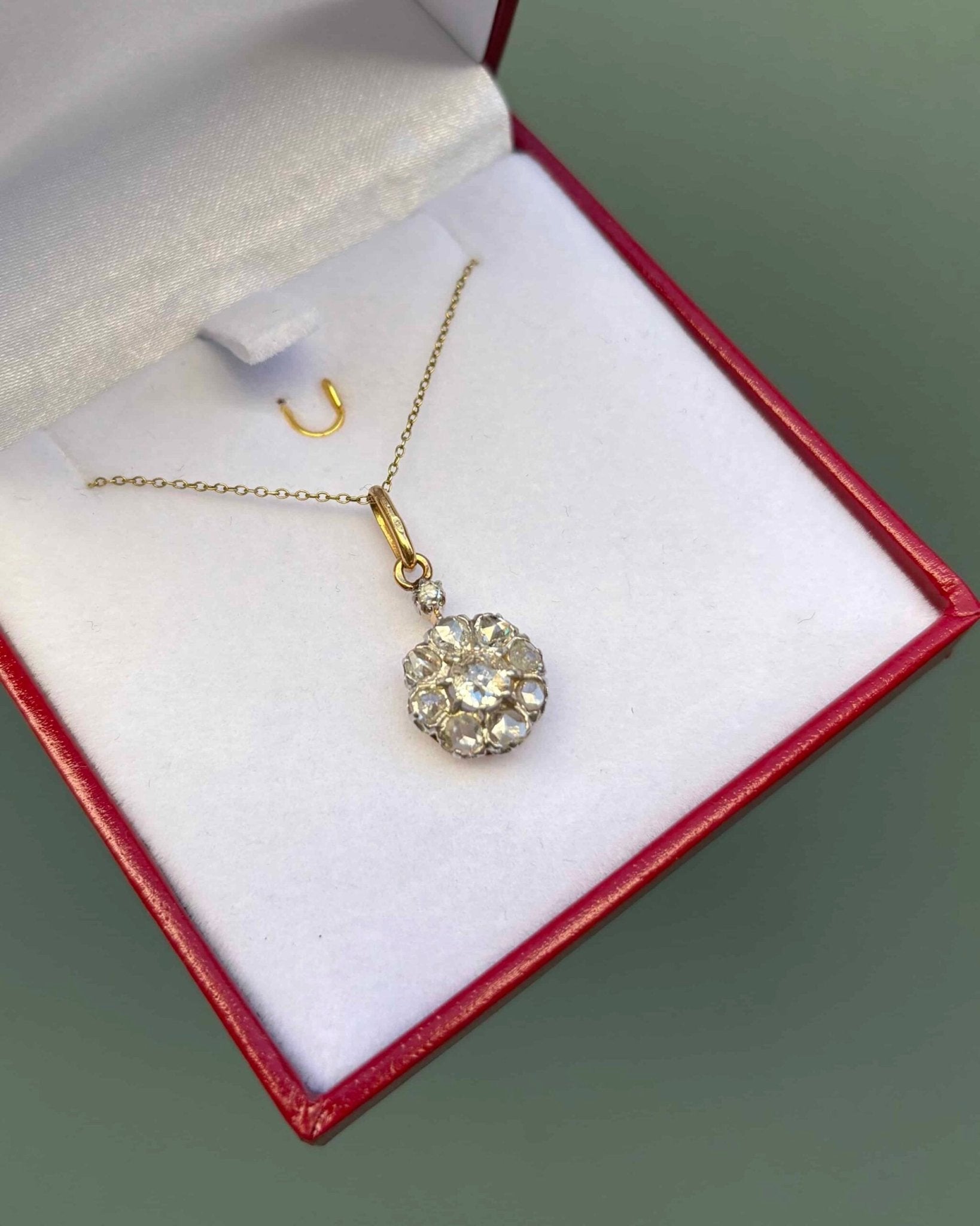 Pendentif Vintage Marguerite 10 Diamants 1 Carat "Noéline" - Elliade Paris