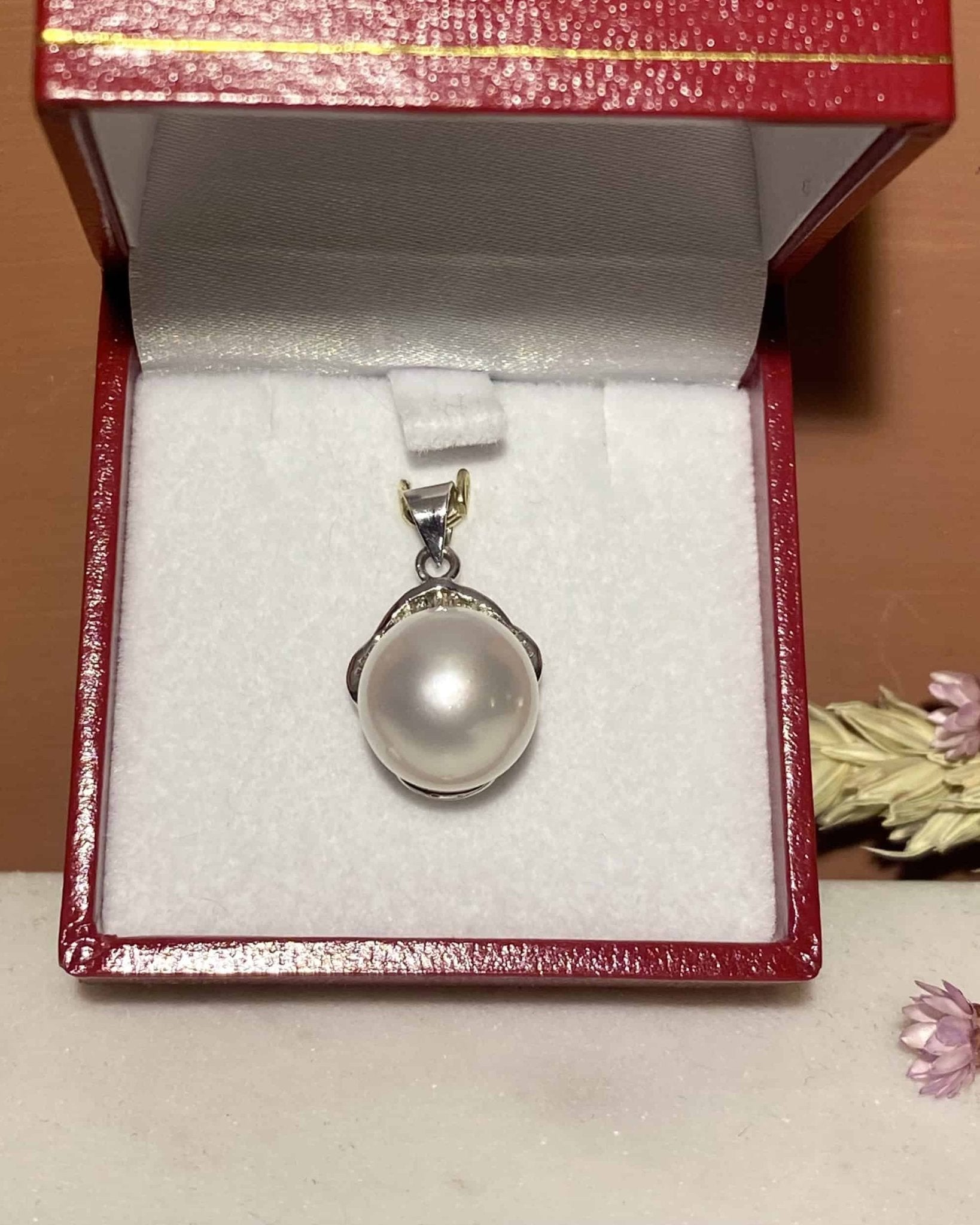 Pendentif Vintage Perle et Diamants Baguette "Éloé" - Elliade Paris