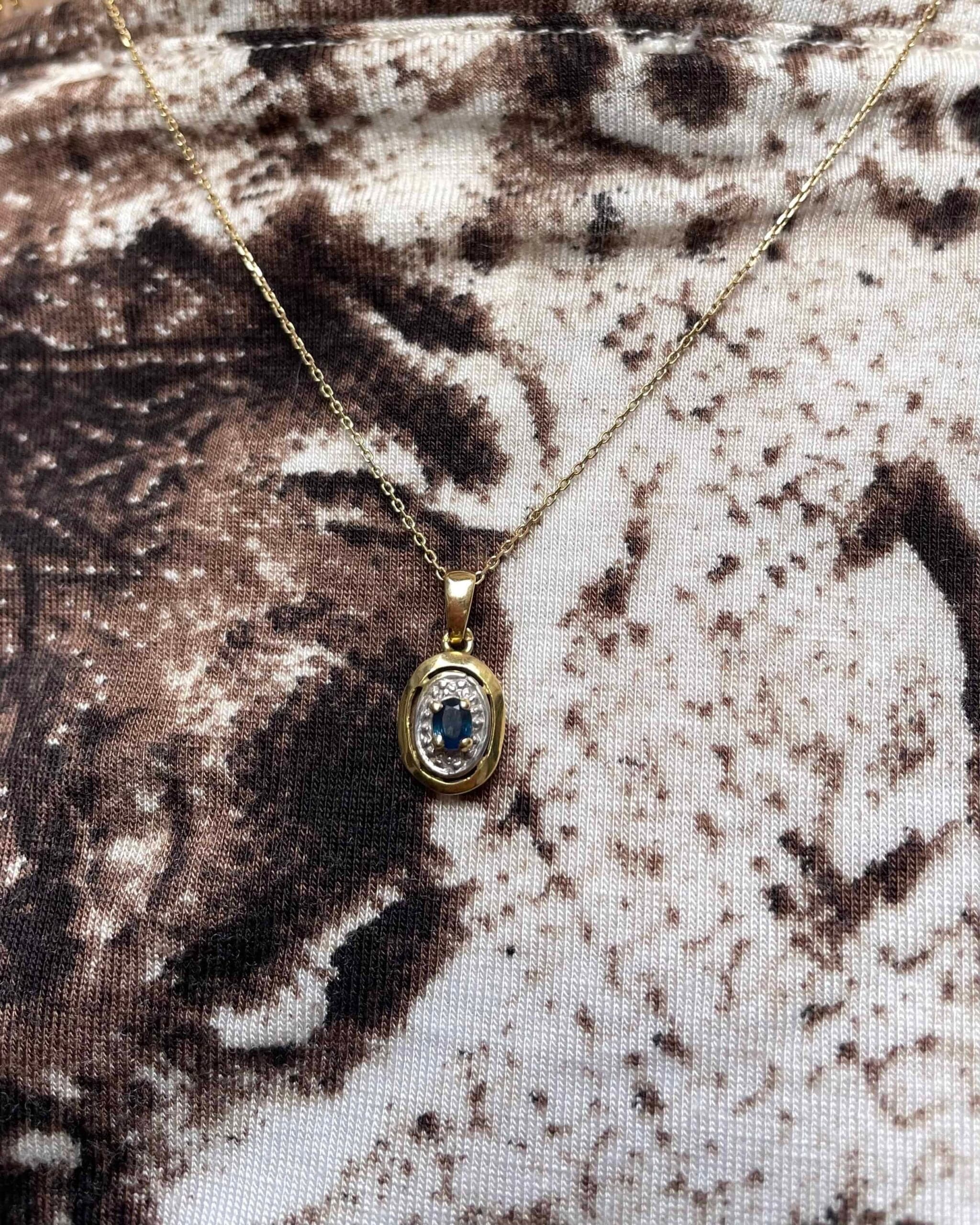 Art Deco Style Sapphire Pendant "Debora"