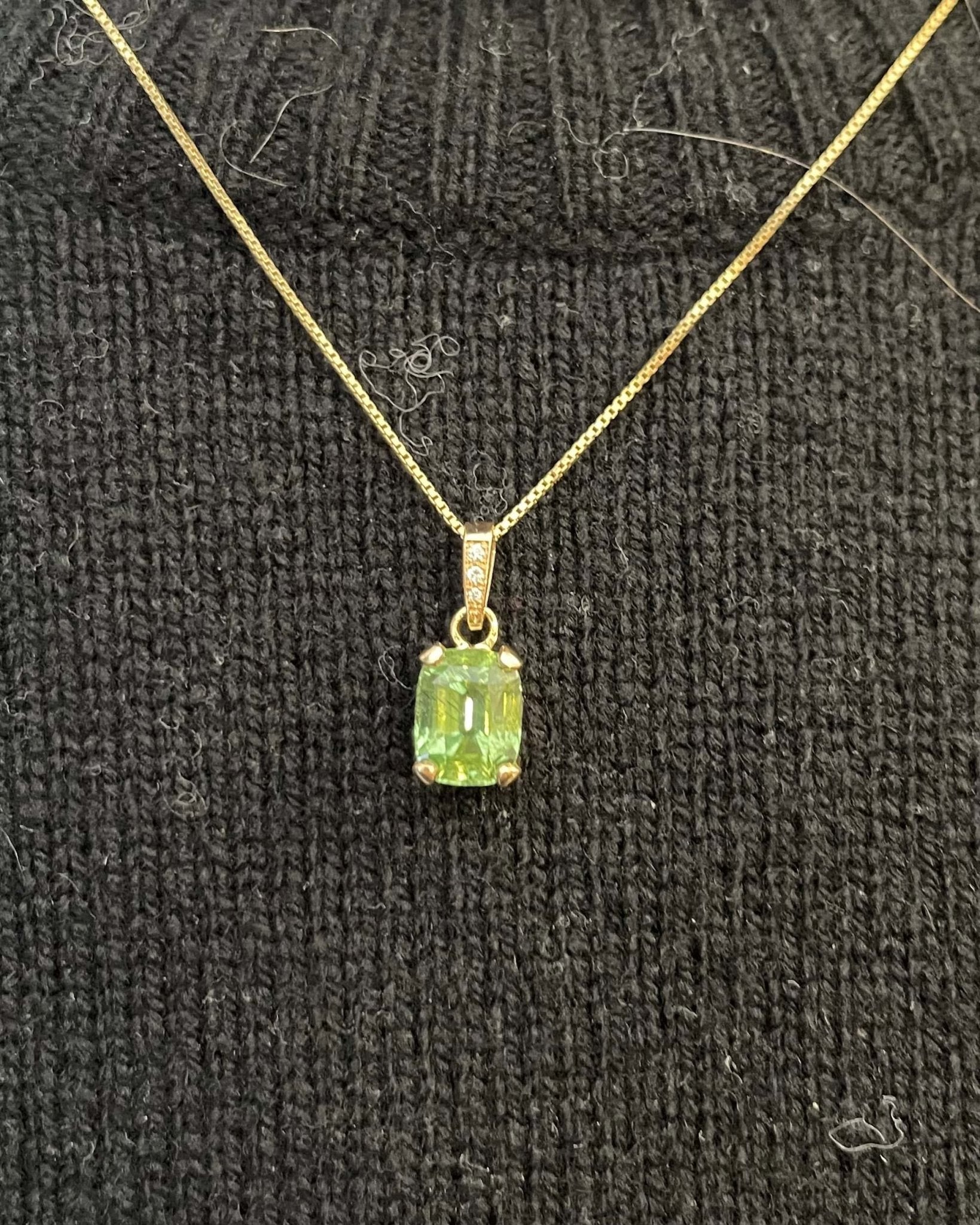 Pendentif Vintage Tourmaline 4.75 carats & Diamants "Talia" - Elliade Paris