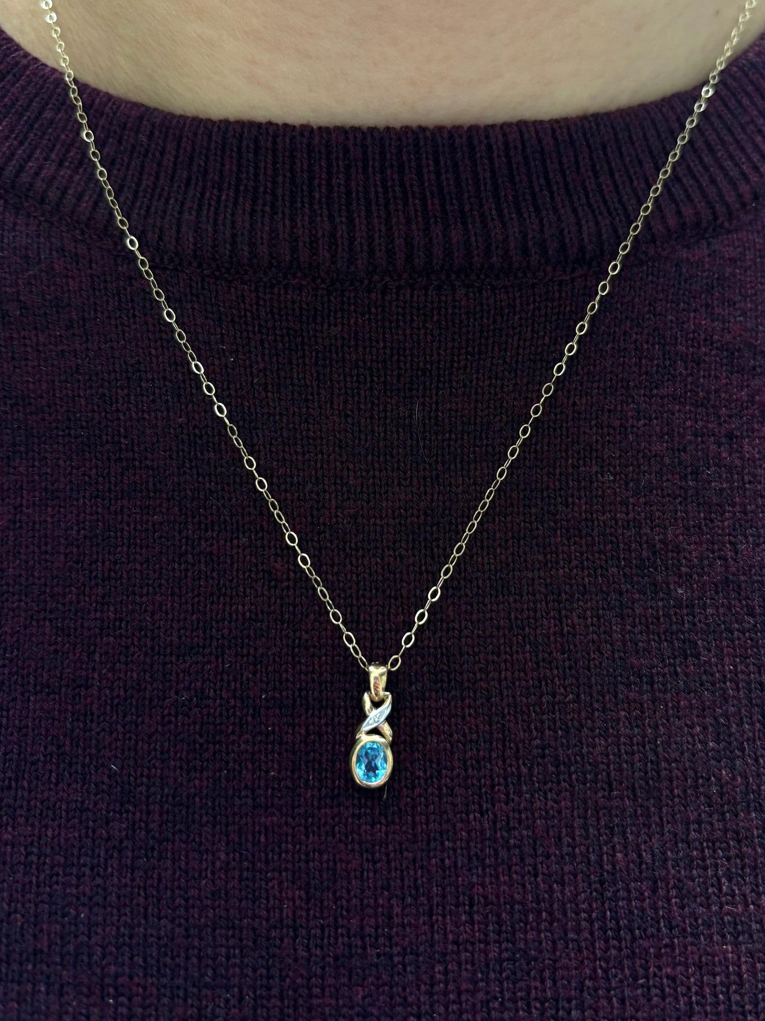 Pendentif Topaze & Diamant "Cyrielle"