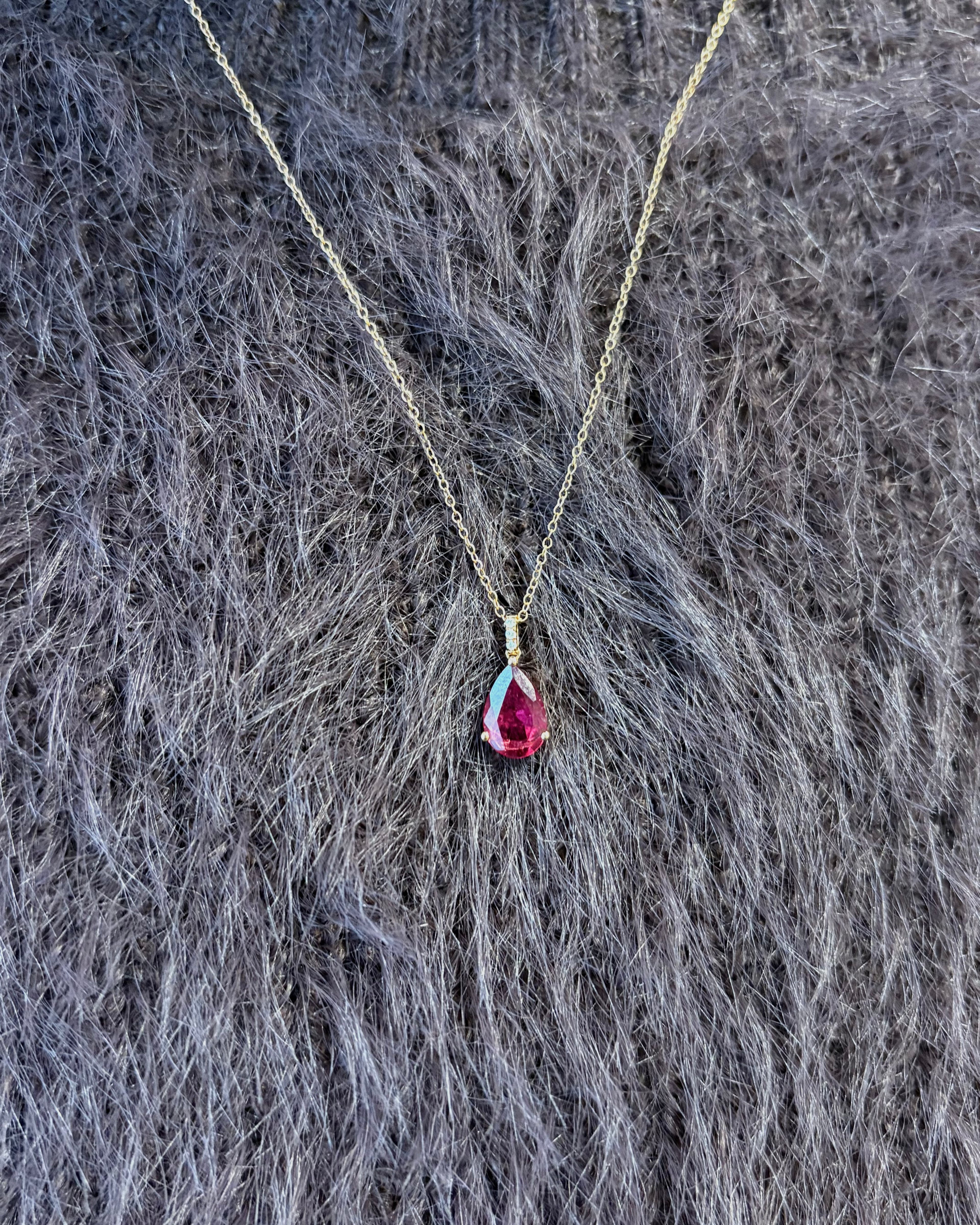 Collier Tourmaline 1.10 carat, Diamants & Or 7,65g "Lucille"