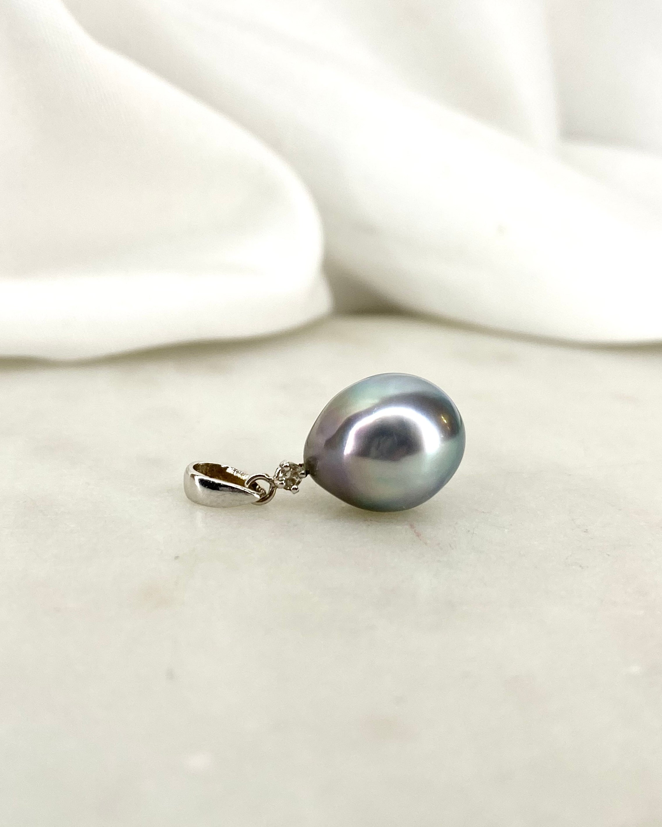 Pendentif Perle & Diamant "Alaïa"