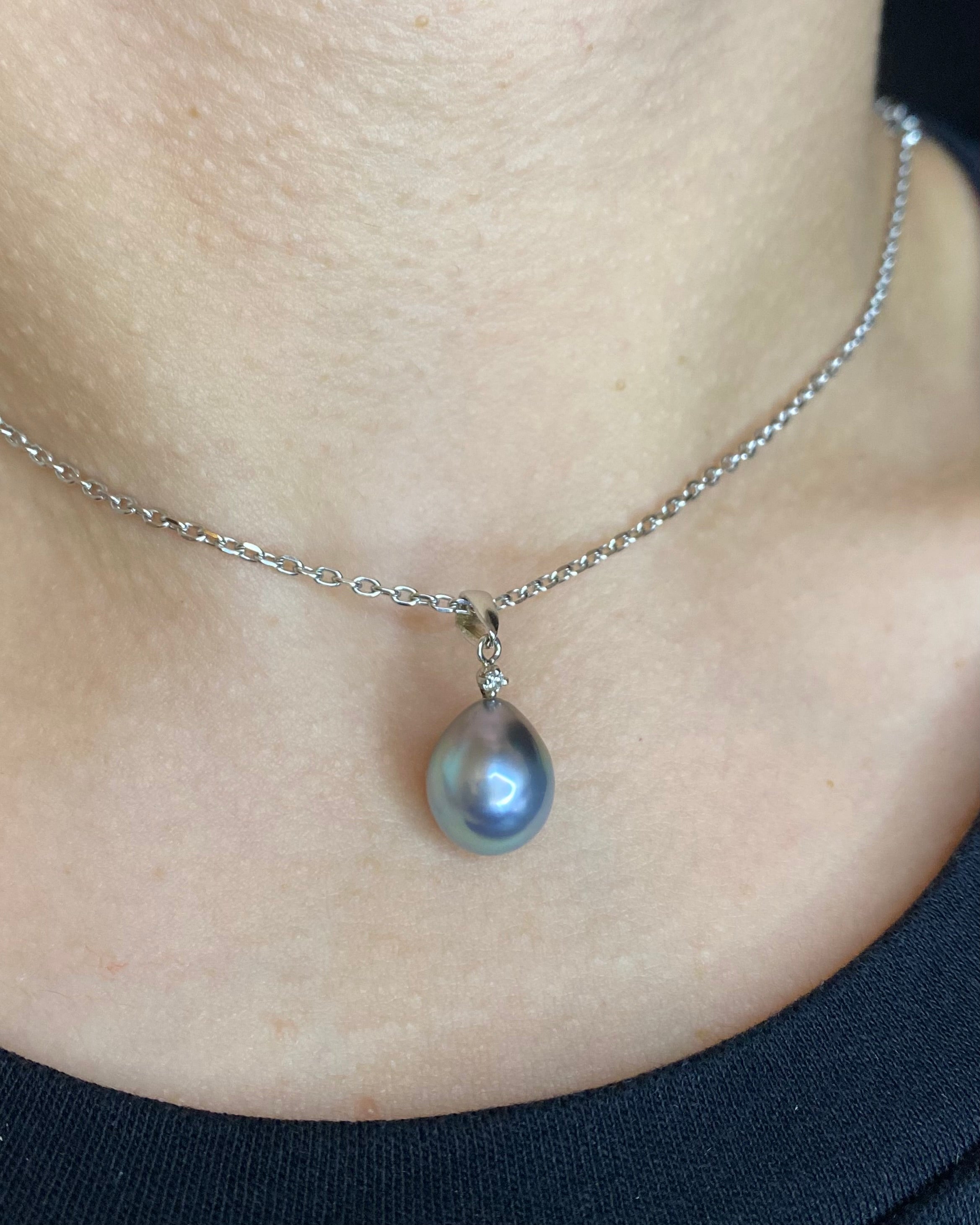 Pendentif Perle & Diamant "Alaïa"