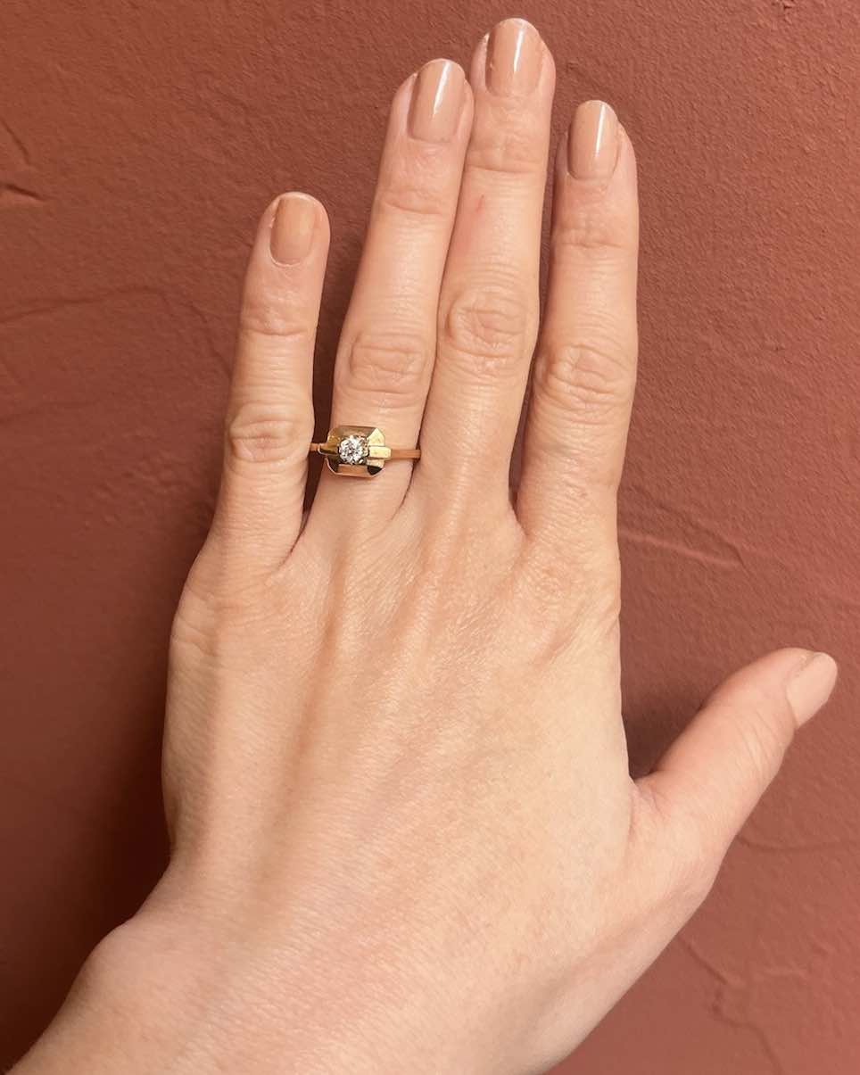 Bague Tank & Diamant "Loriana" - Elliade Paris