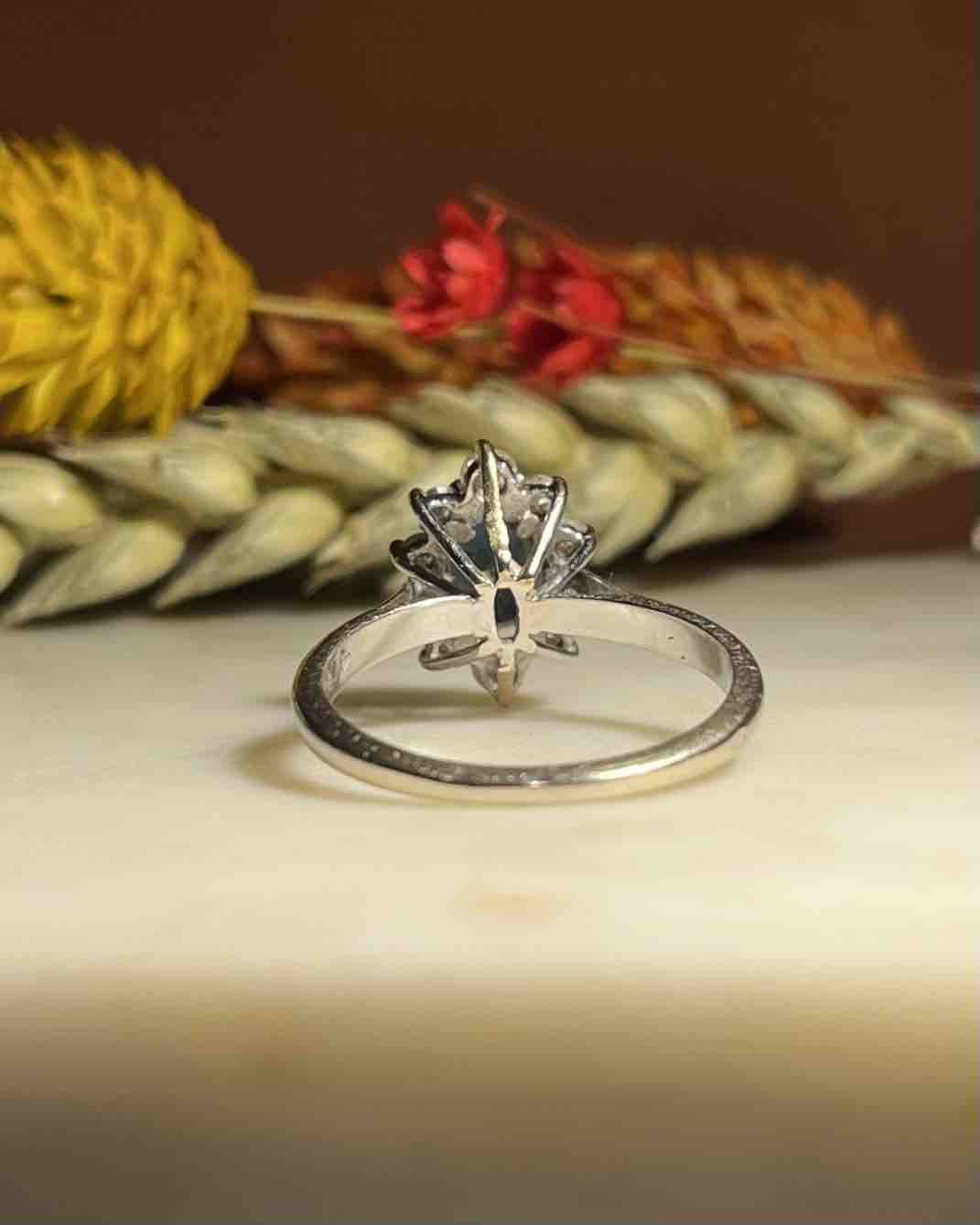 "Abi" Sapphire & Diamond Daisy Ring