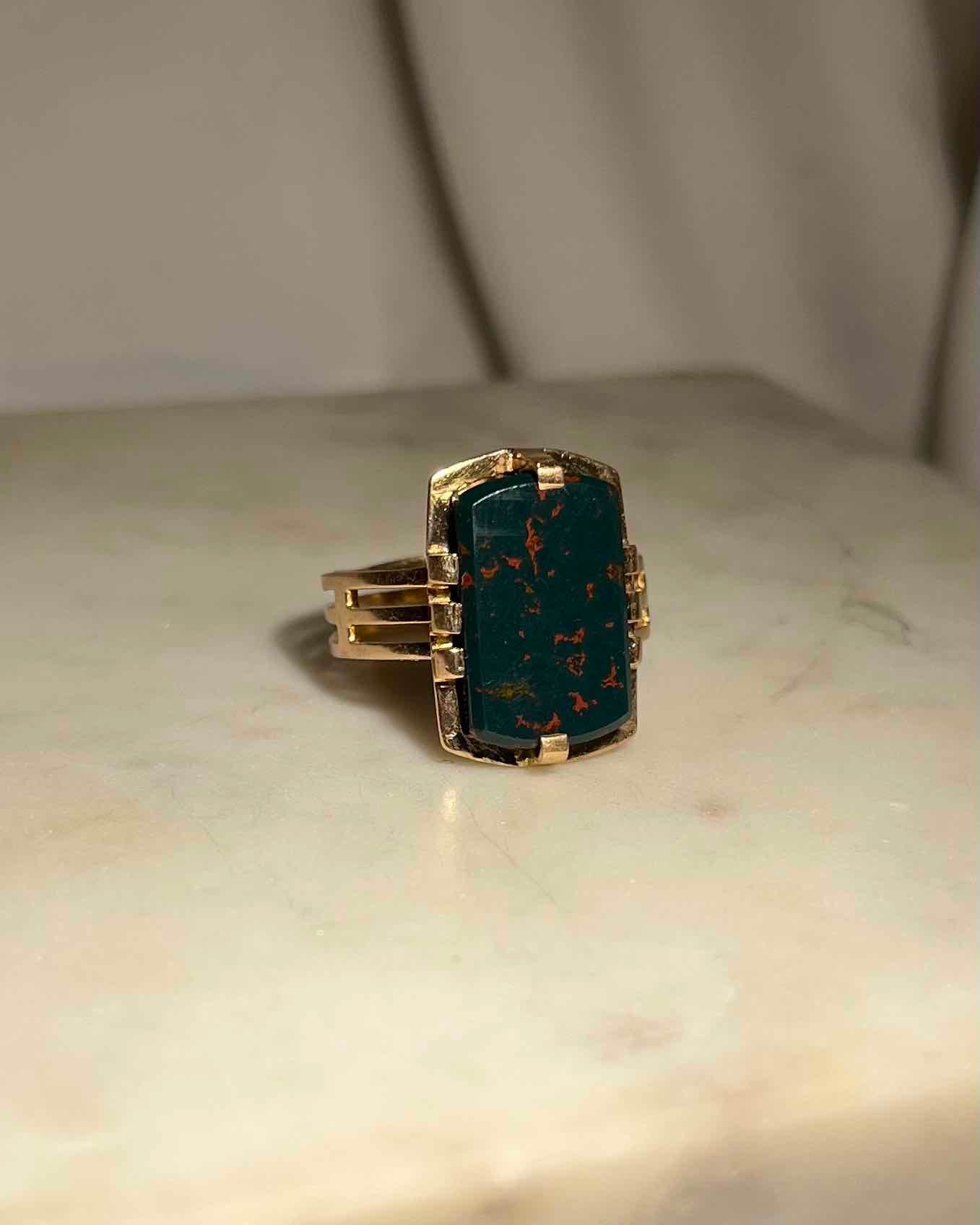 Chevalière vintage Jaspe Sanguin "Ambroise"