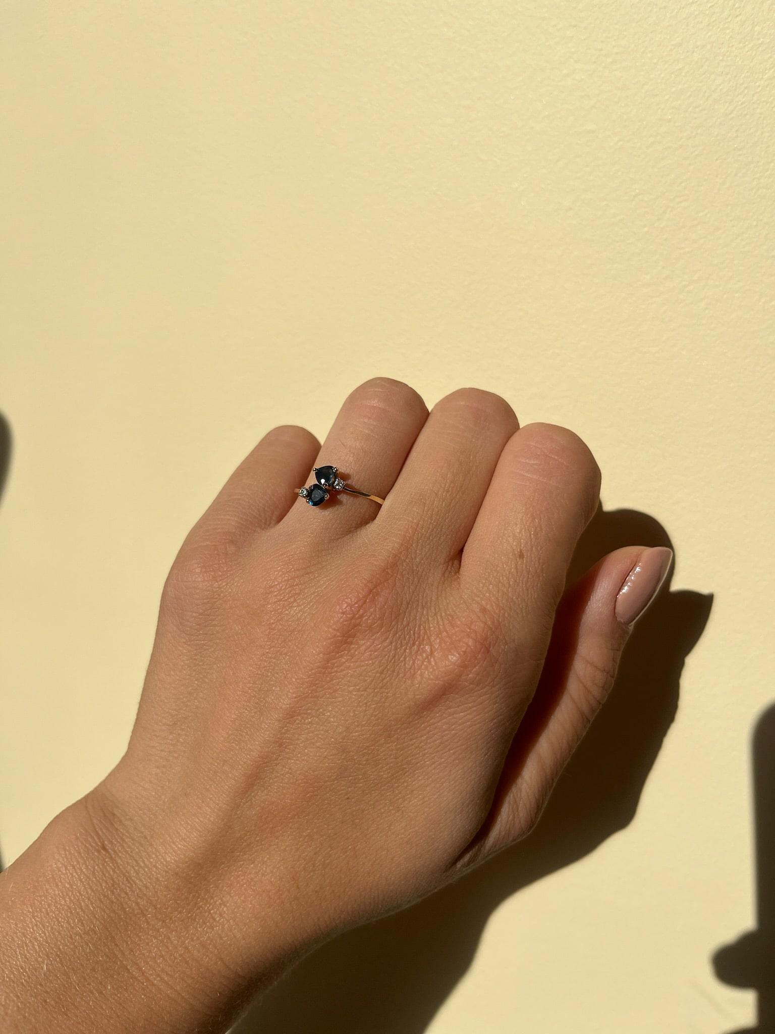 Bague Toi & Moi Saphir et diamants "Aitana"
