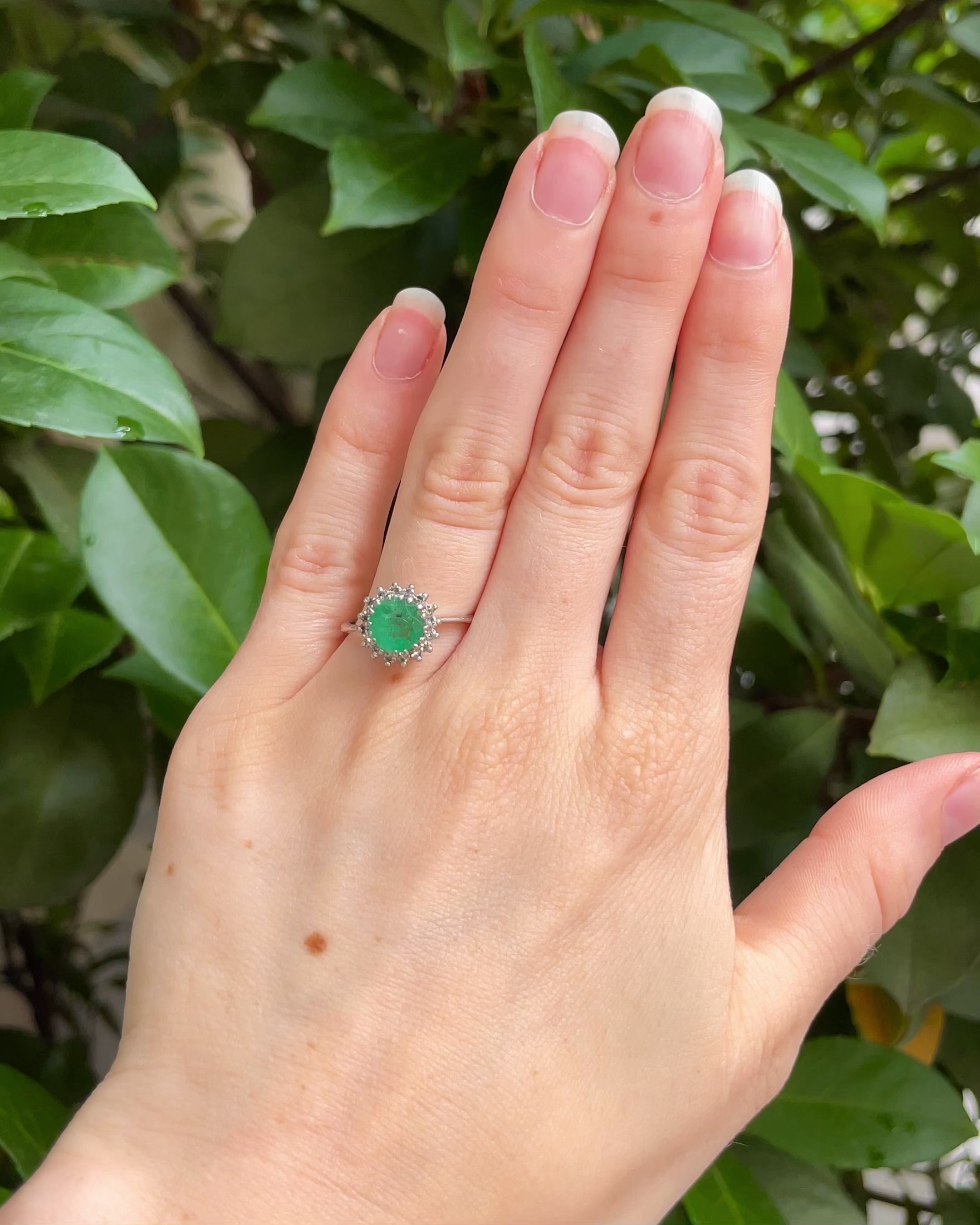 Bague Marguerite Émeraude 1 carat & Diamants "Théomire"