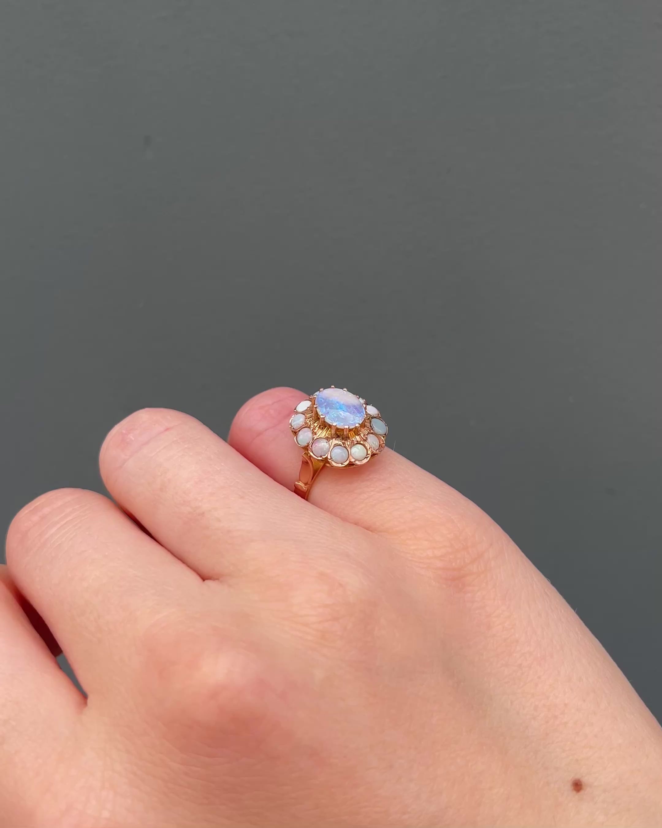 Bague Marguerite Opales 1 carat "Elmire"