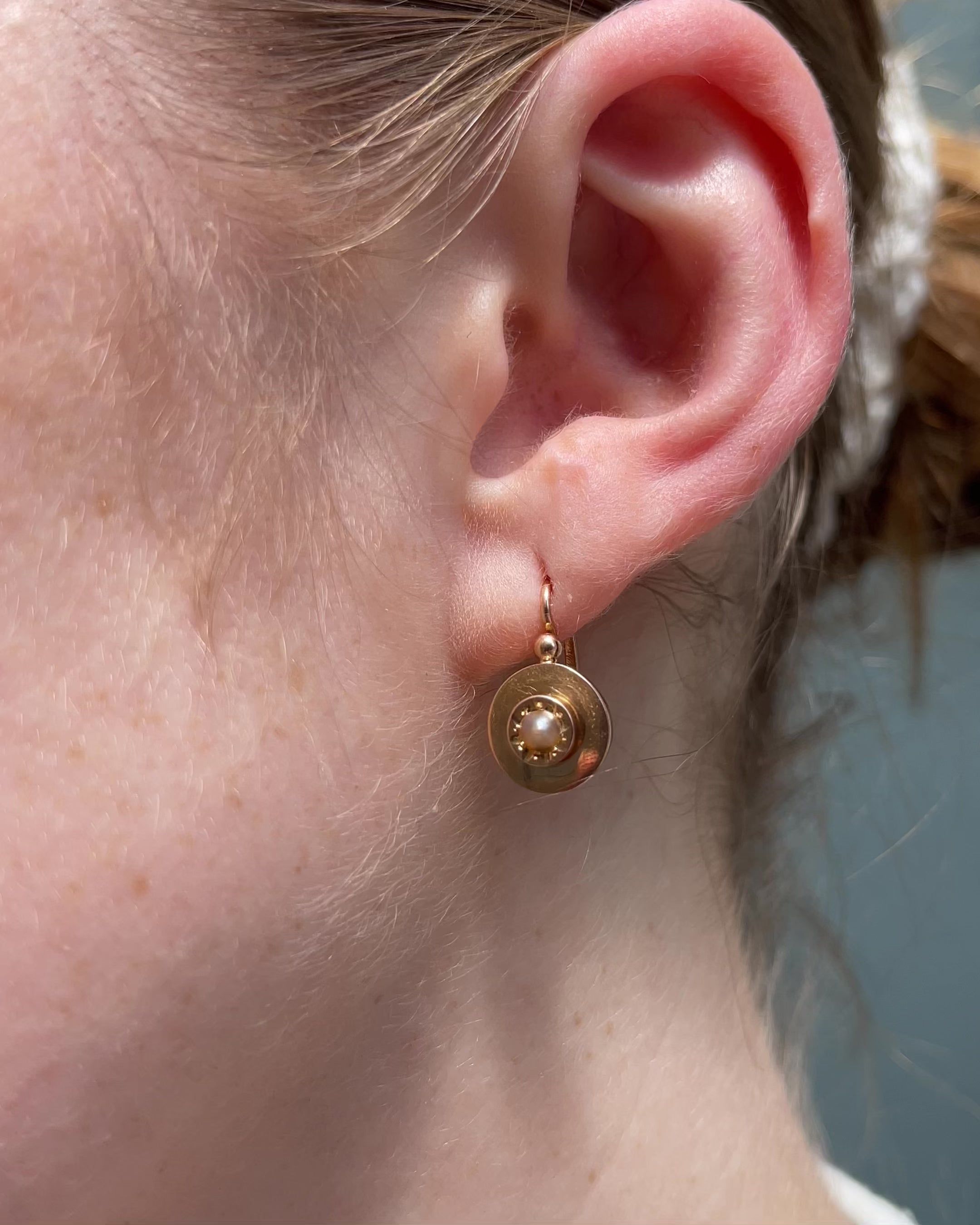 Dormeuses Perles Or Jaune 18 Carats "Kael"