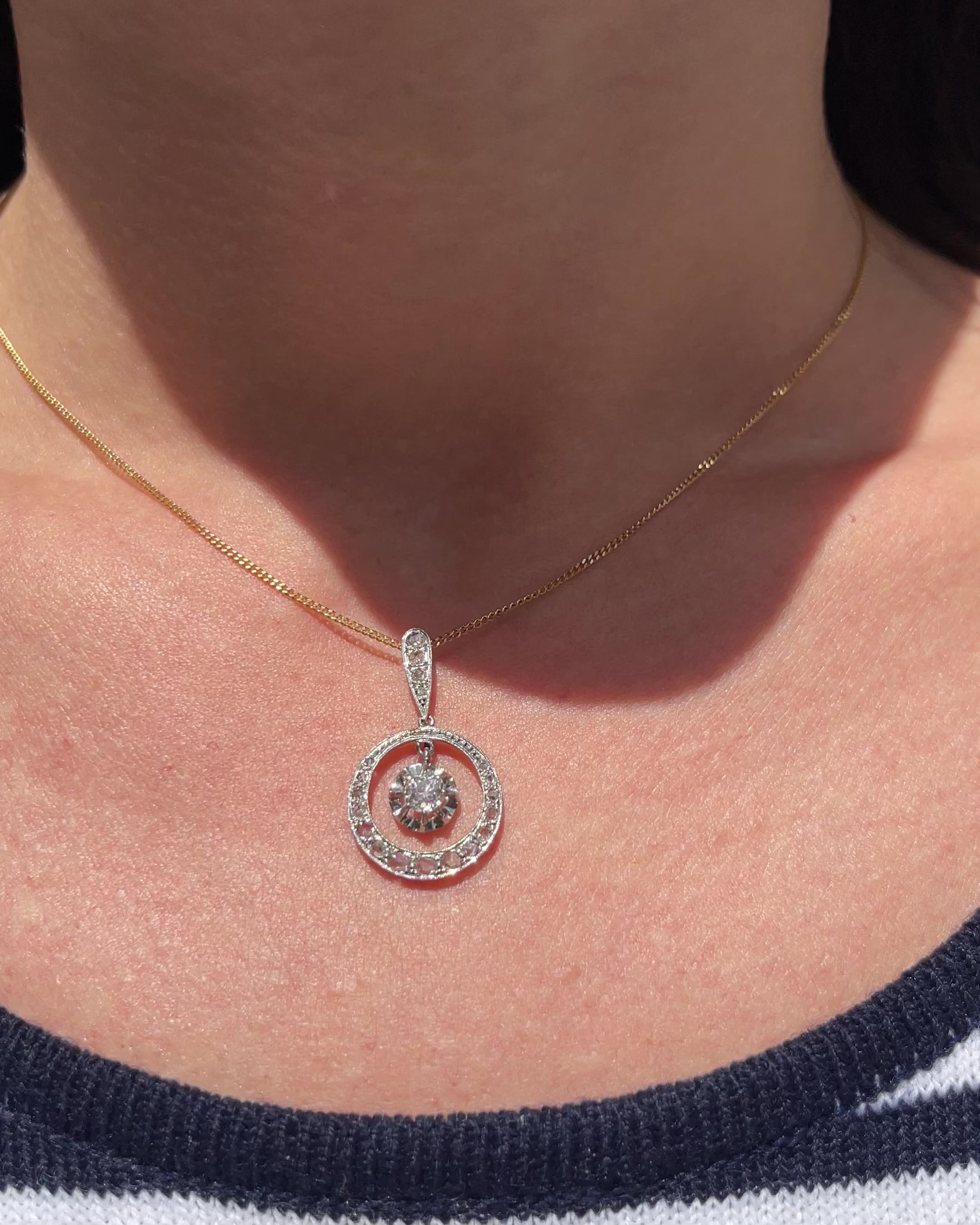 Pendentif Art-Déco Diamants 0.56 Carat "Noélys"