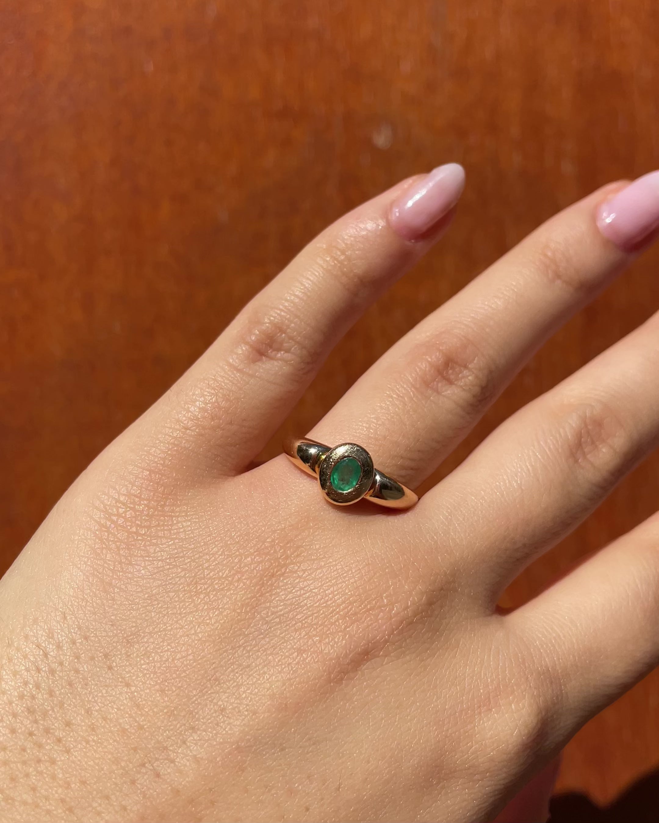 Bague Vintage Jonc Émeraude “Ludmila”