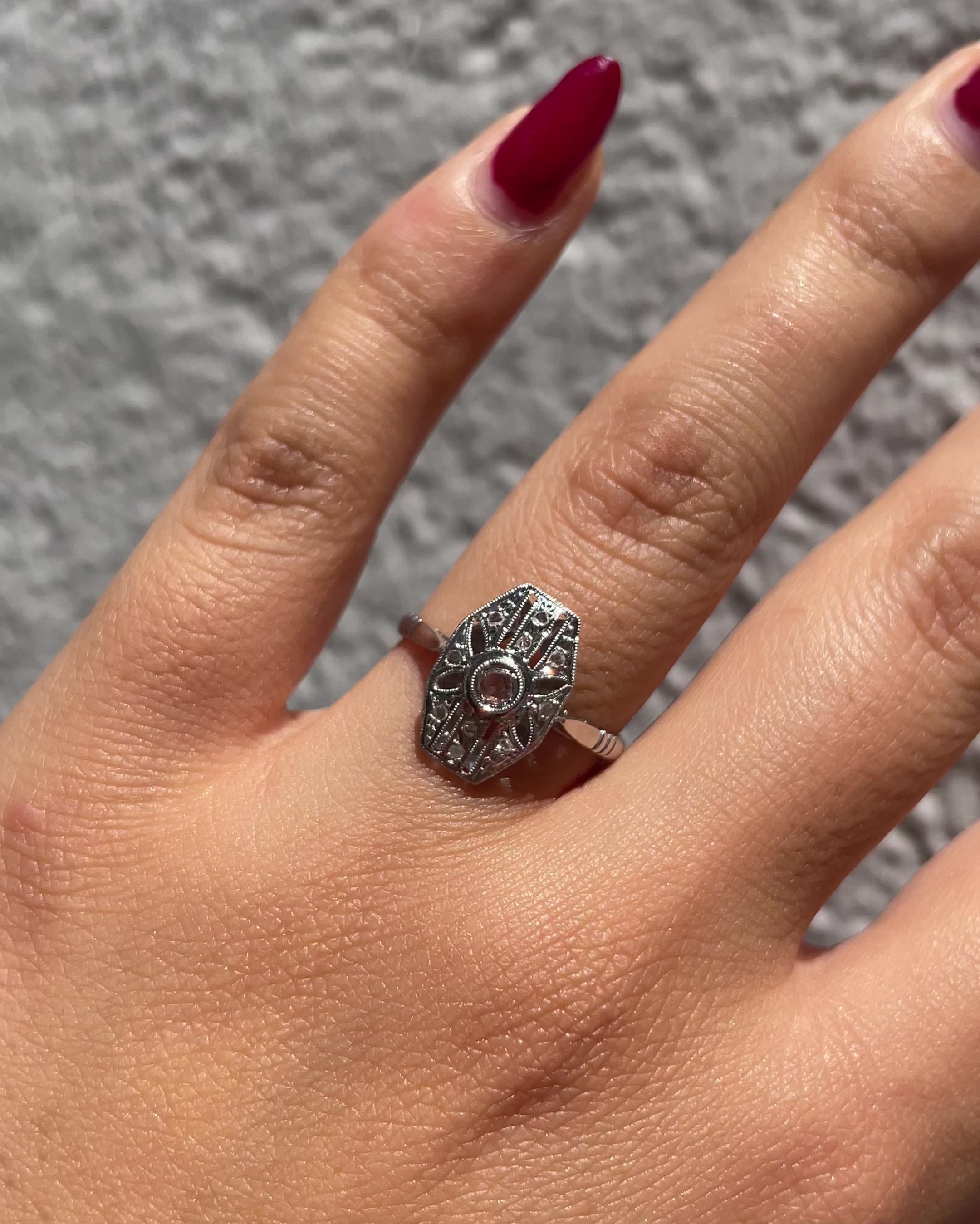 Bague Vintage Art-Déco Diamants "Paola"