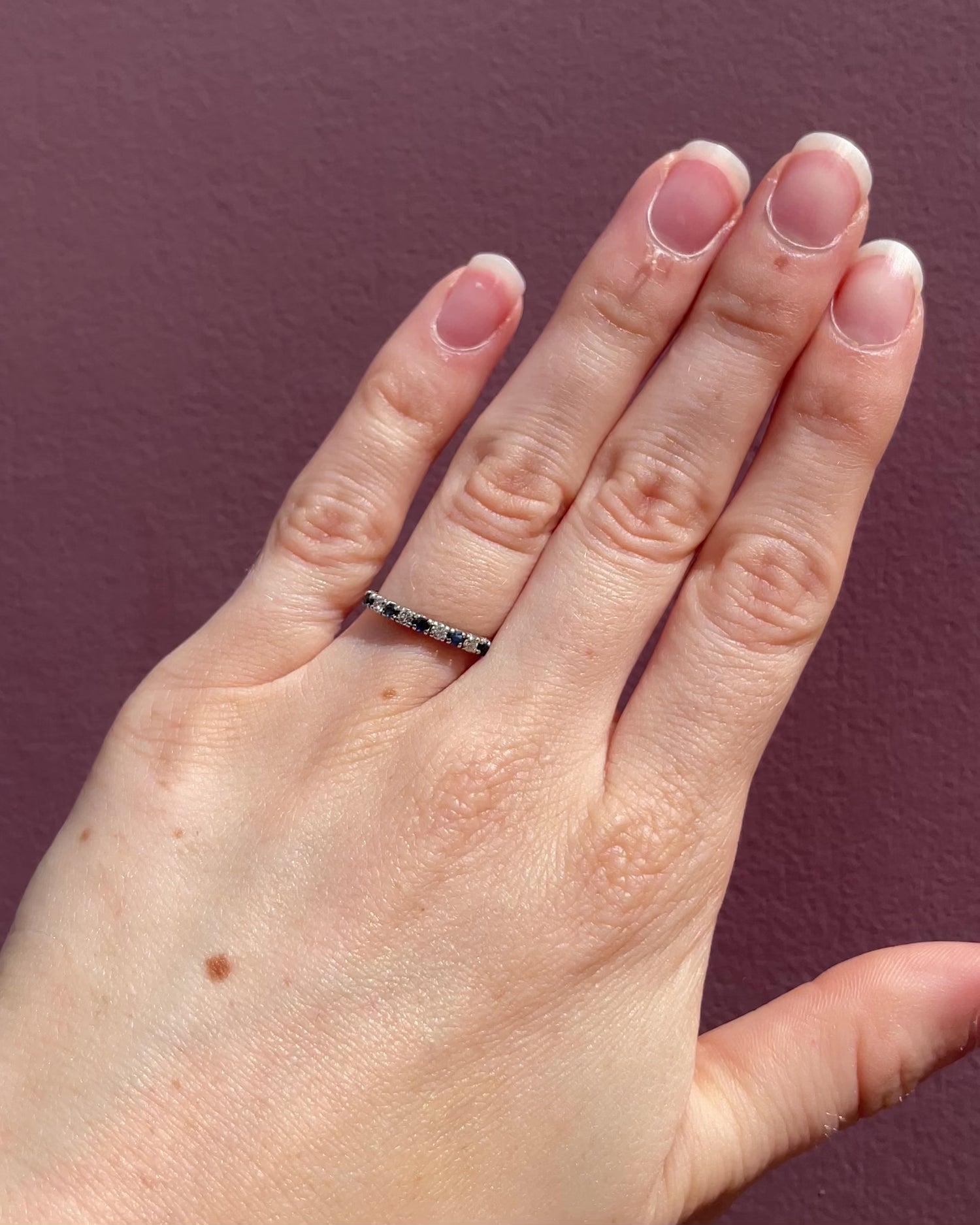 Demi-Alliance Saphirs 0.15 carat & Diamants "Kaïa"