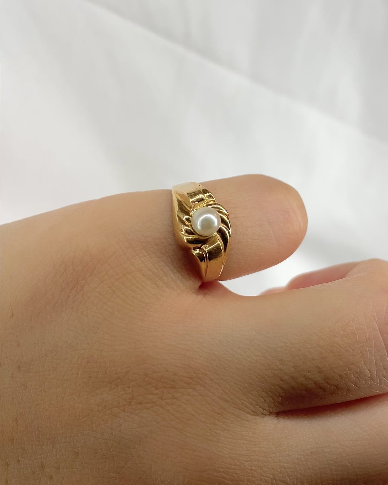 Bague Tank Perle "Rachel"