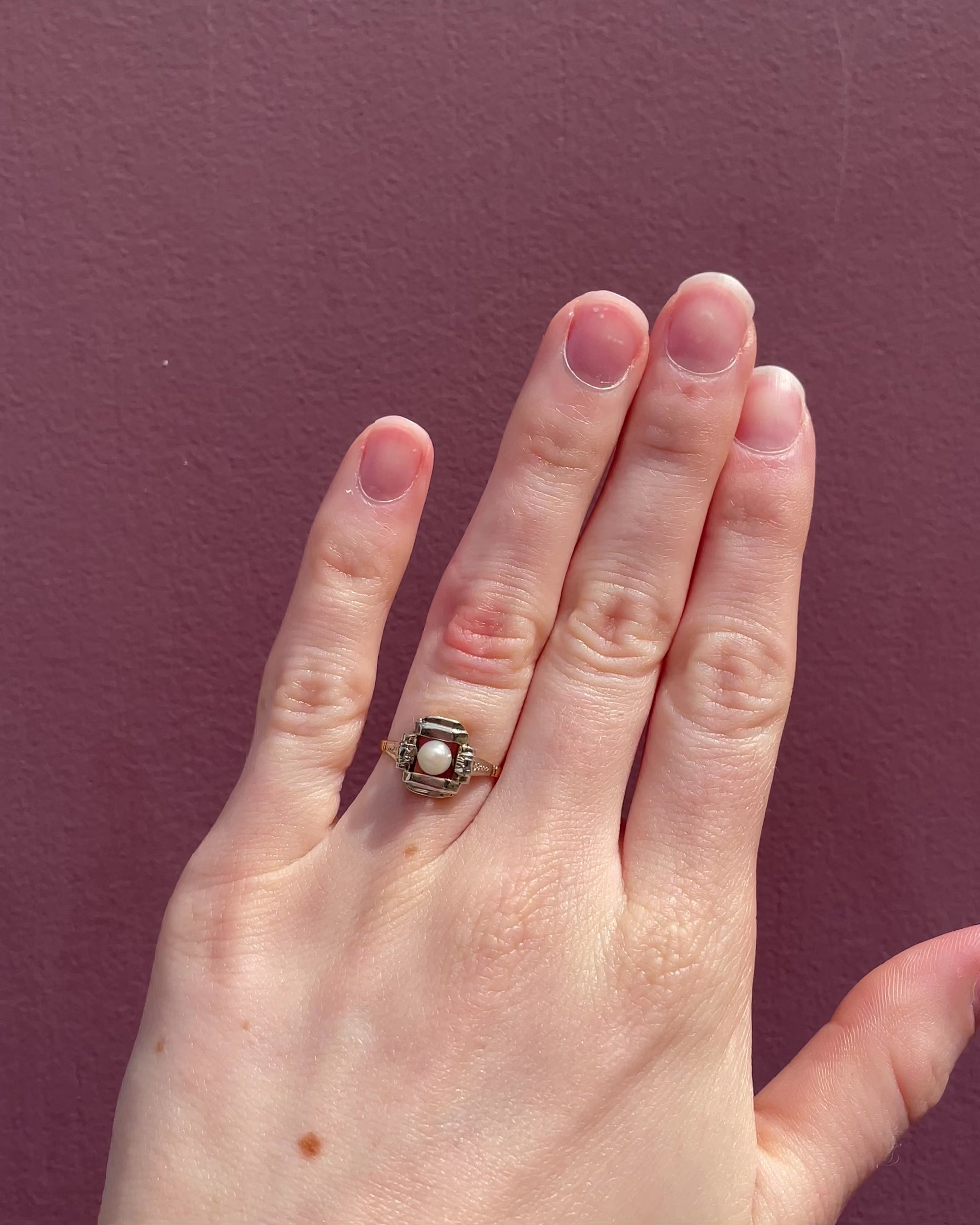 Bague Art-Déco Perle "Auxane"