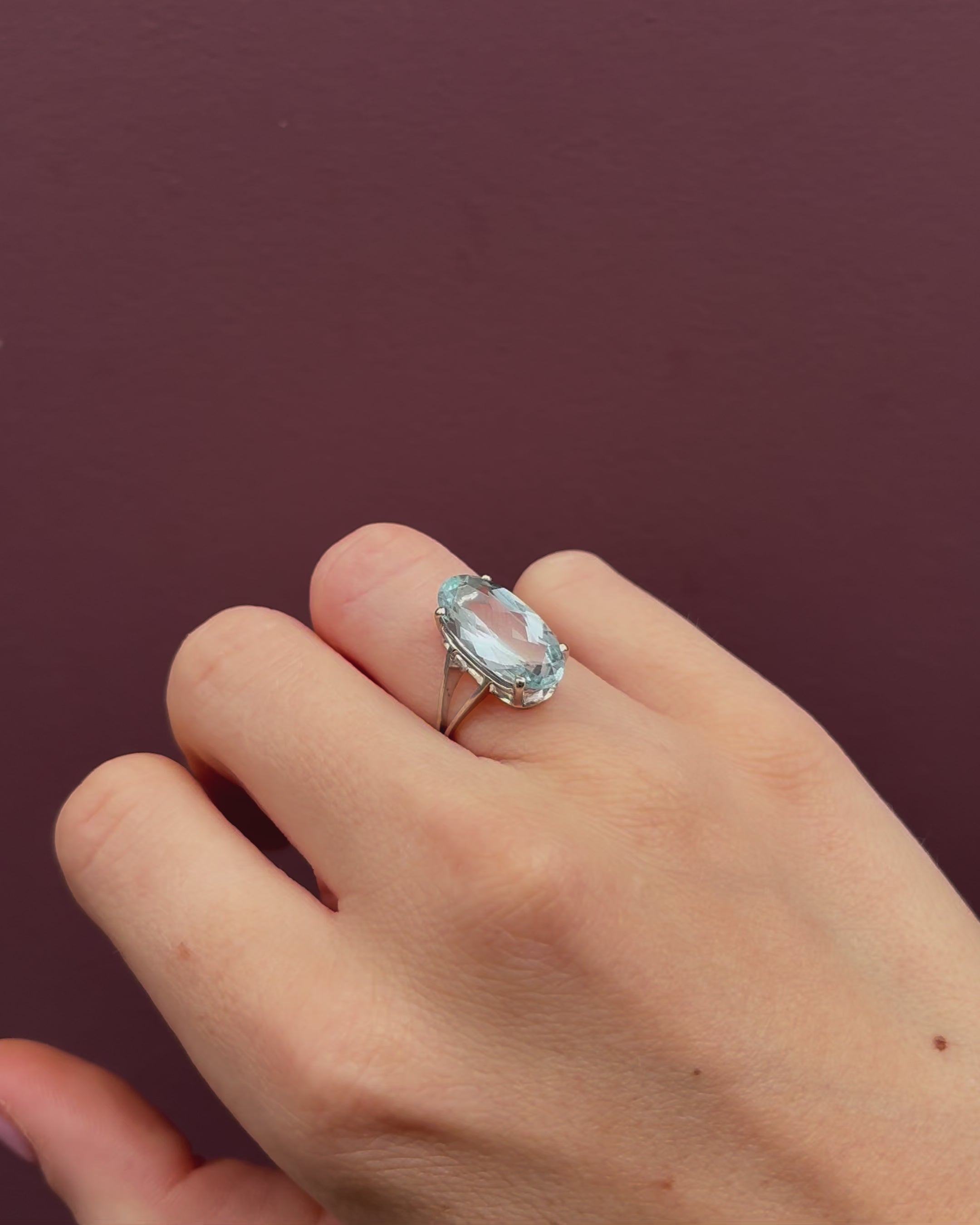 Bague Cocktail Aigue-Marine 5 Carats "Lottie"
