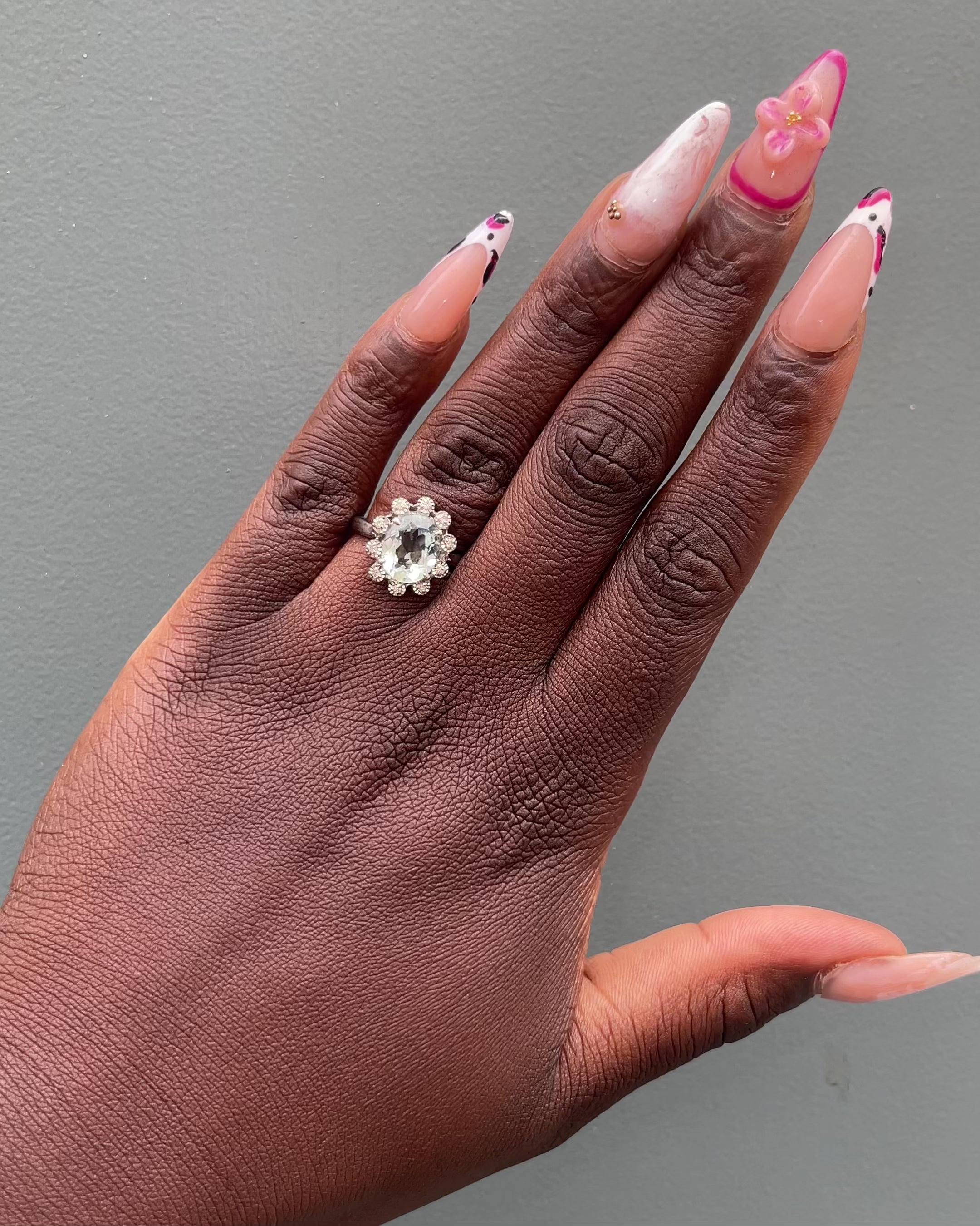 Bague Marguerite Aigue-Marine 2.30 carats & Diamants "Inaya"
