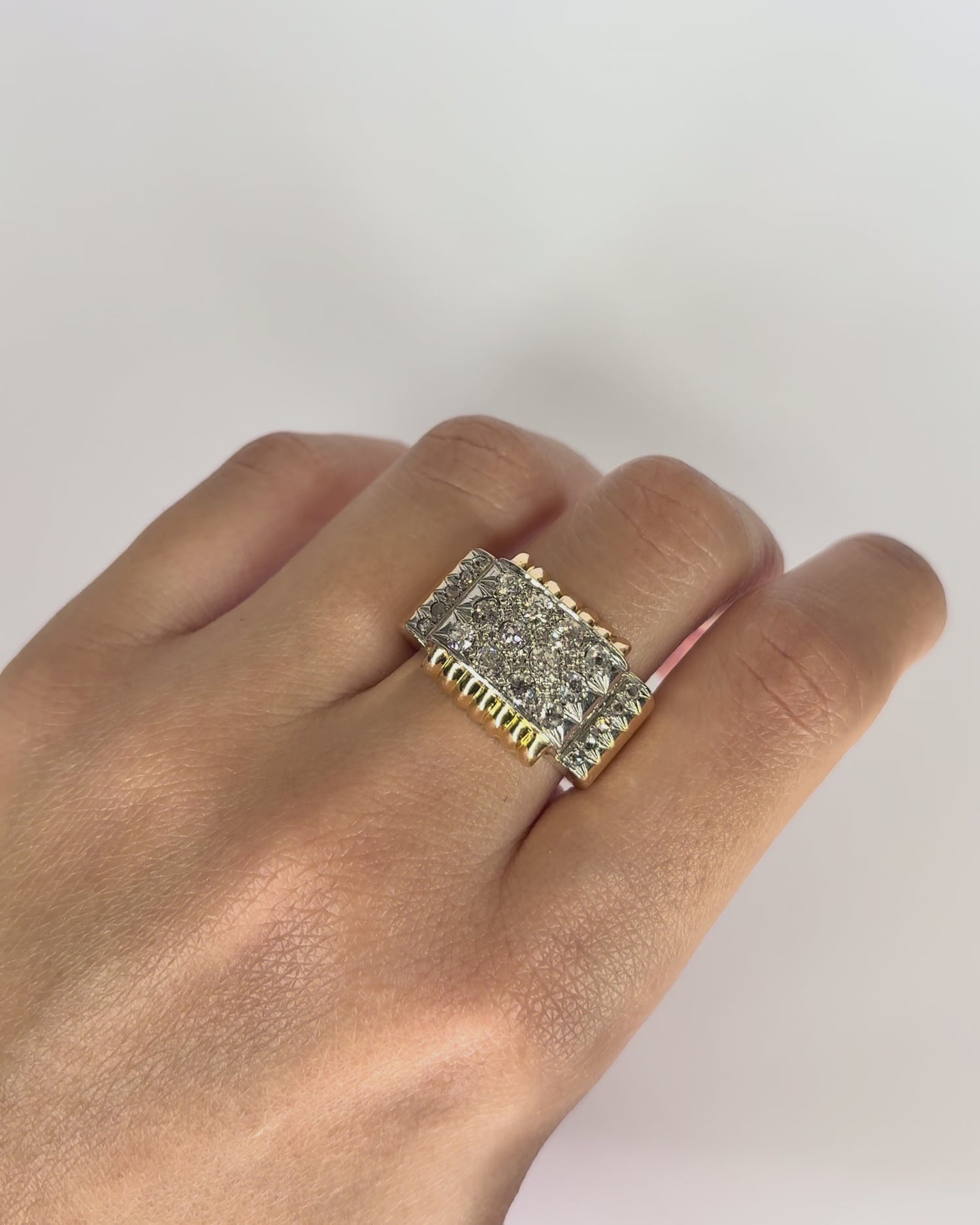 Bague Tank Diamants 0.89 ct & Or 12,03g "Julia"