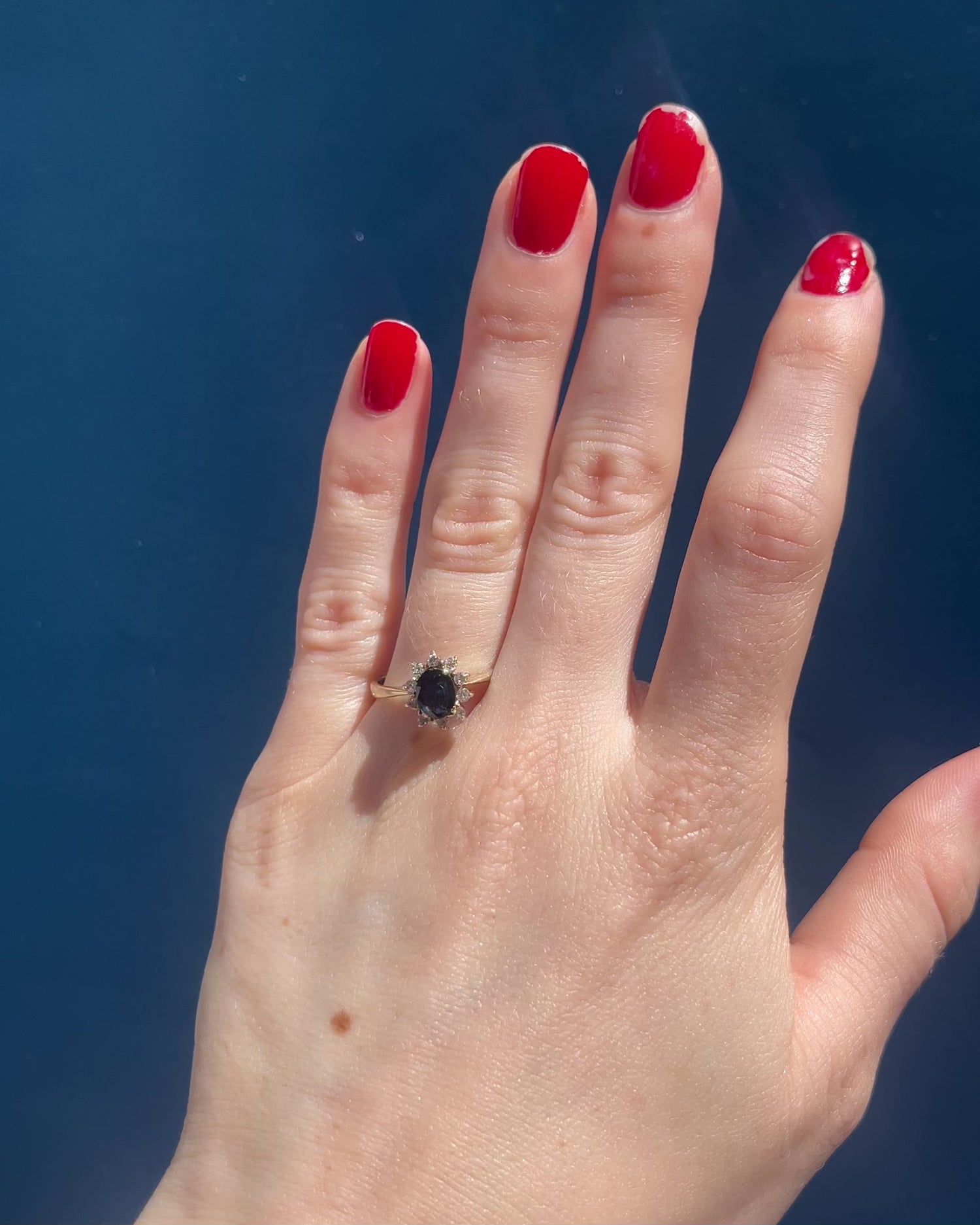 Bague Marguerite Saphir et Diamants  "Pimia"