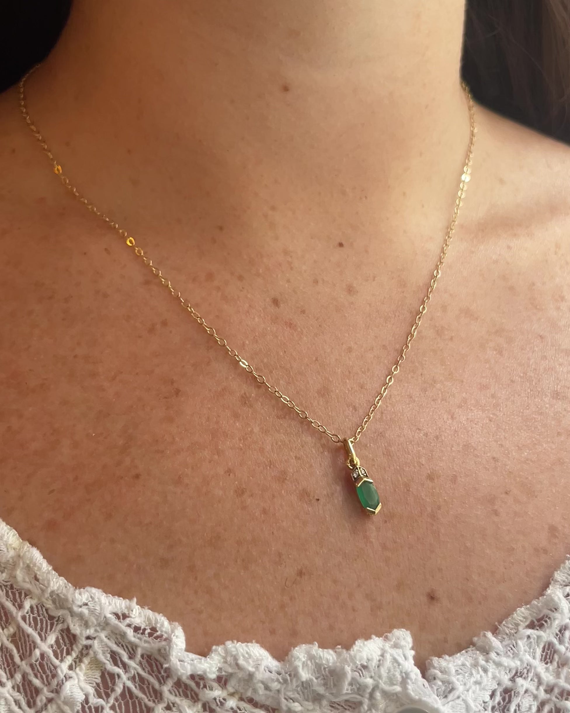 Pendentif Emeraude 0.30 carat & Diamants “Édène”
