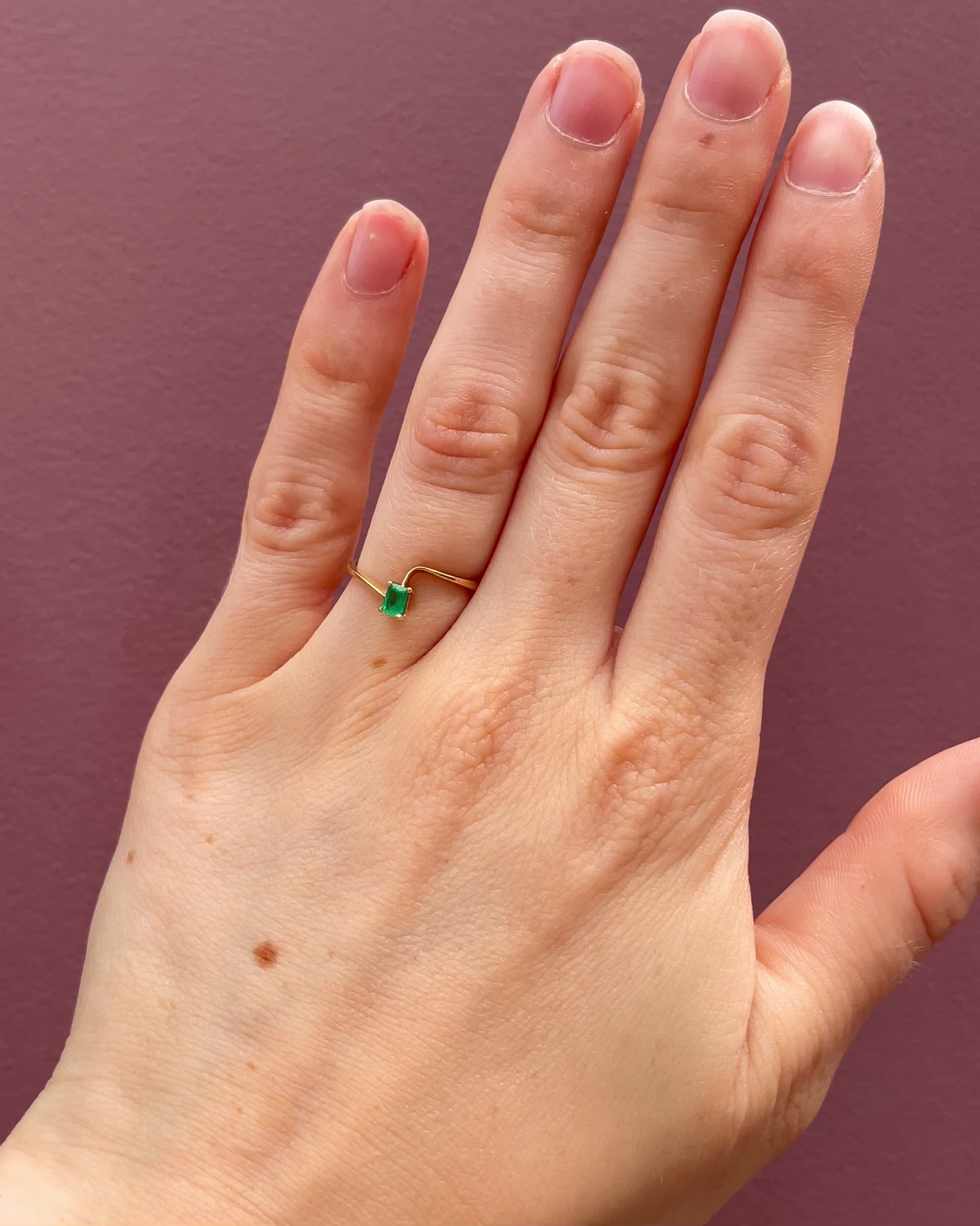 Bague Solitaire Émeraude "Eliska"