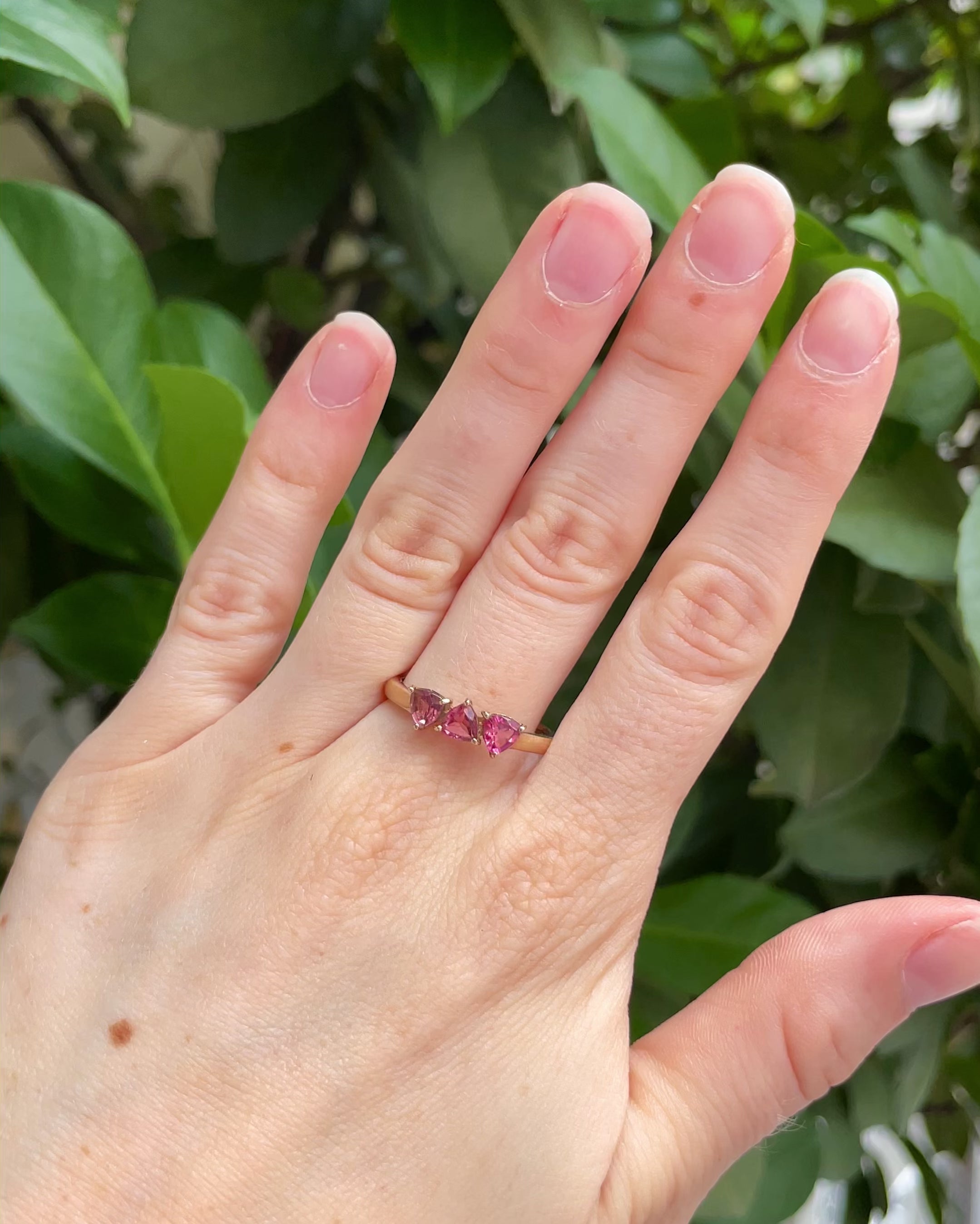 Bague Trilogie Tourmaline Rose "Zayce"