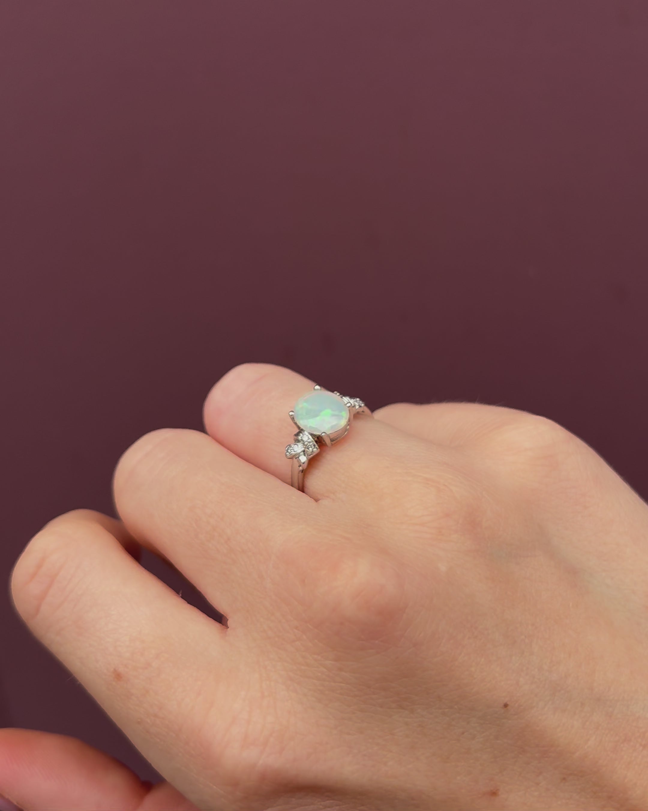 Bague Trilogie Opale 1 Carat & Diamants "Oriana"
