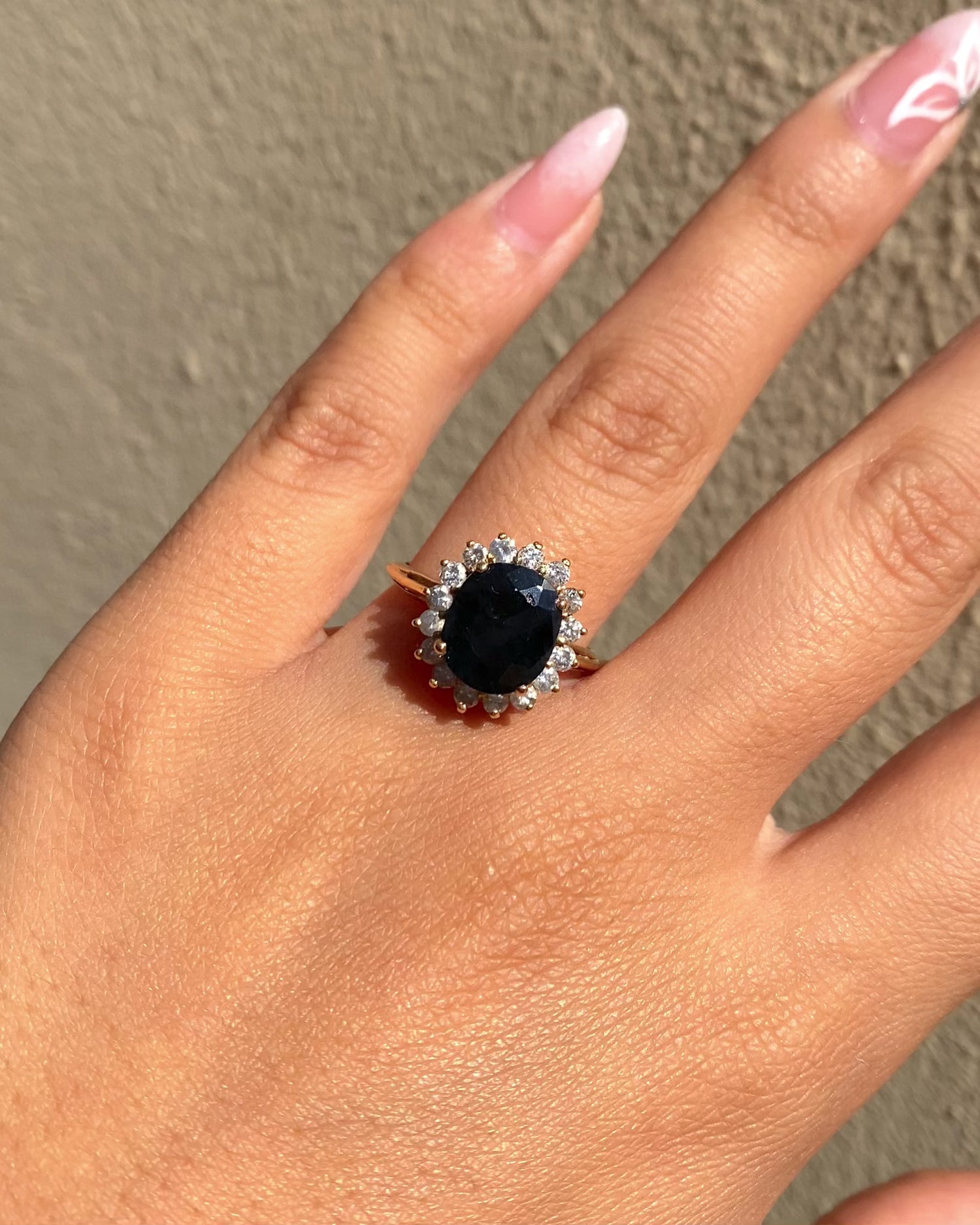 Bague Marguerite Saphir 4.30 carats & Diamants "Justine"