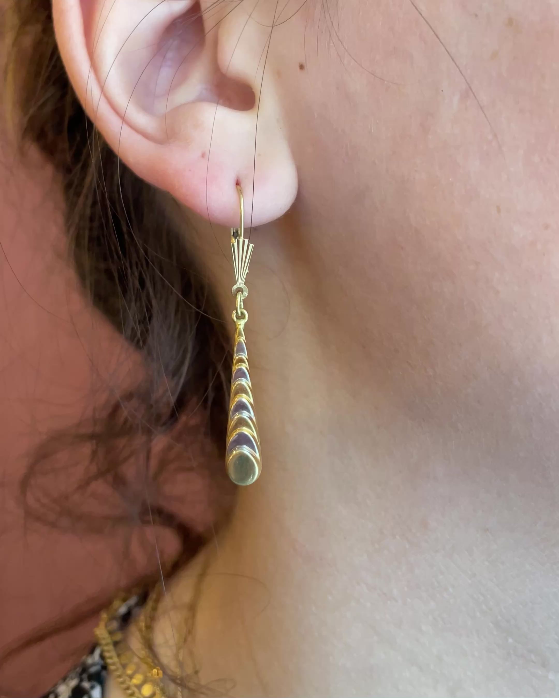 Dormeuses Pendantes Deux Ors 18 carats "Petronie"