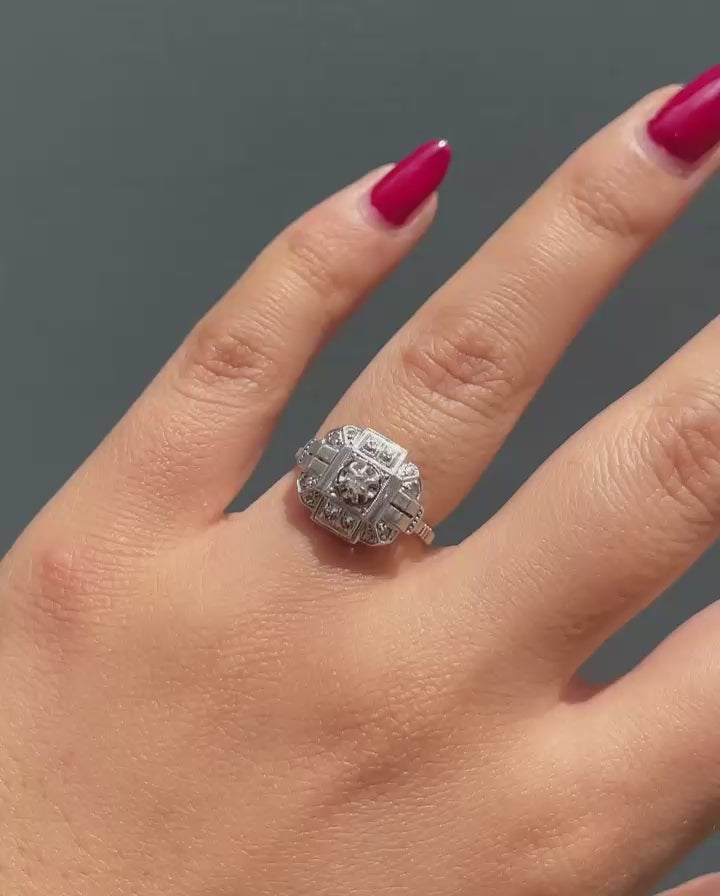 Bague Art-Déco Diamants "Goldie"