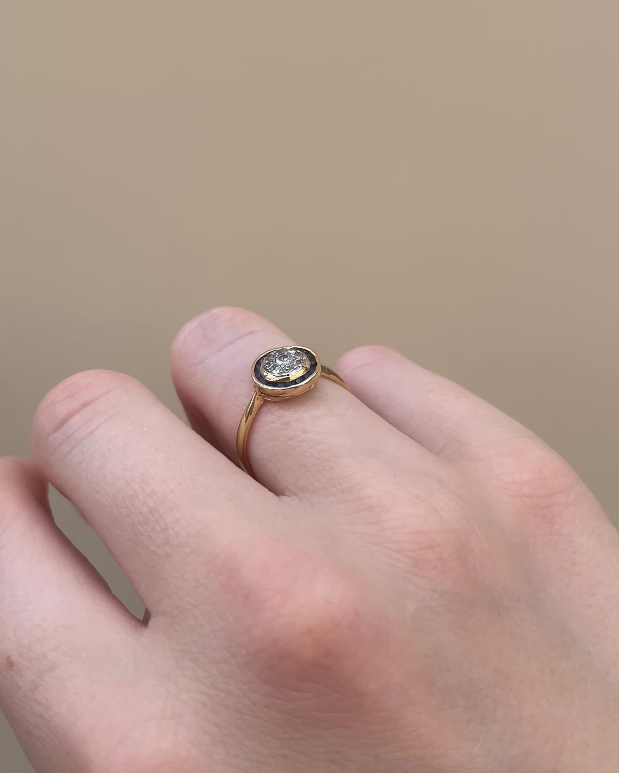 Bague Art-Déco Saphirs 0.32 carat & Diamants "Mariane"