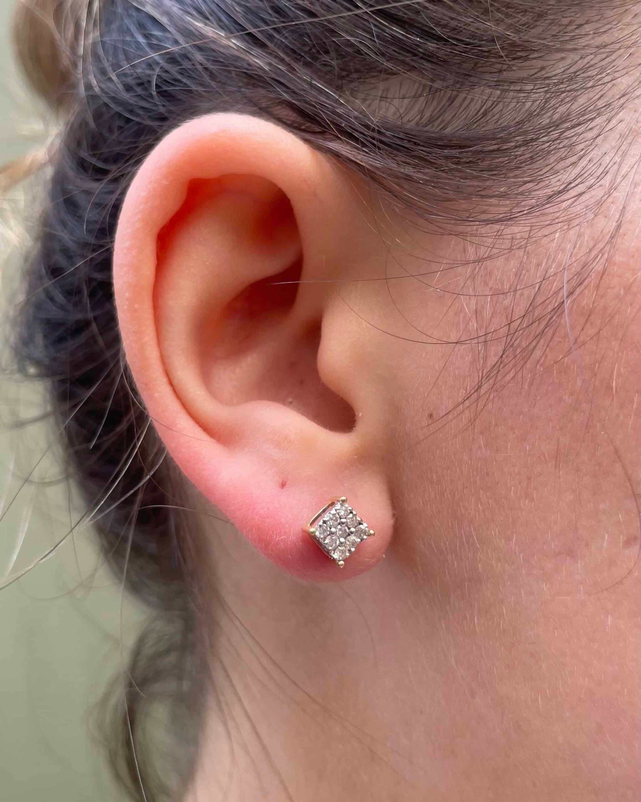 Pendientes vintage "Dania" de 18 diamantes